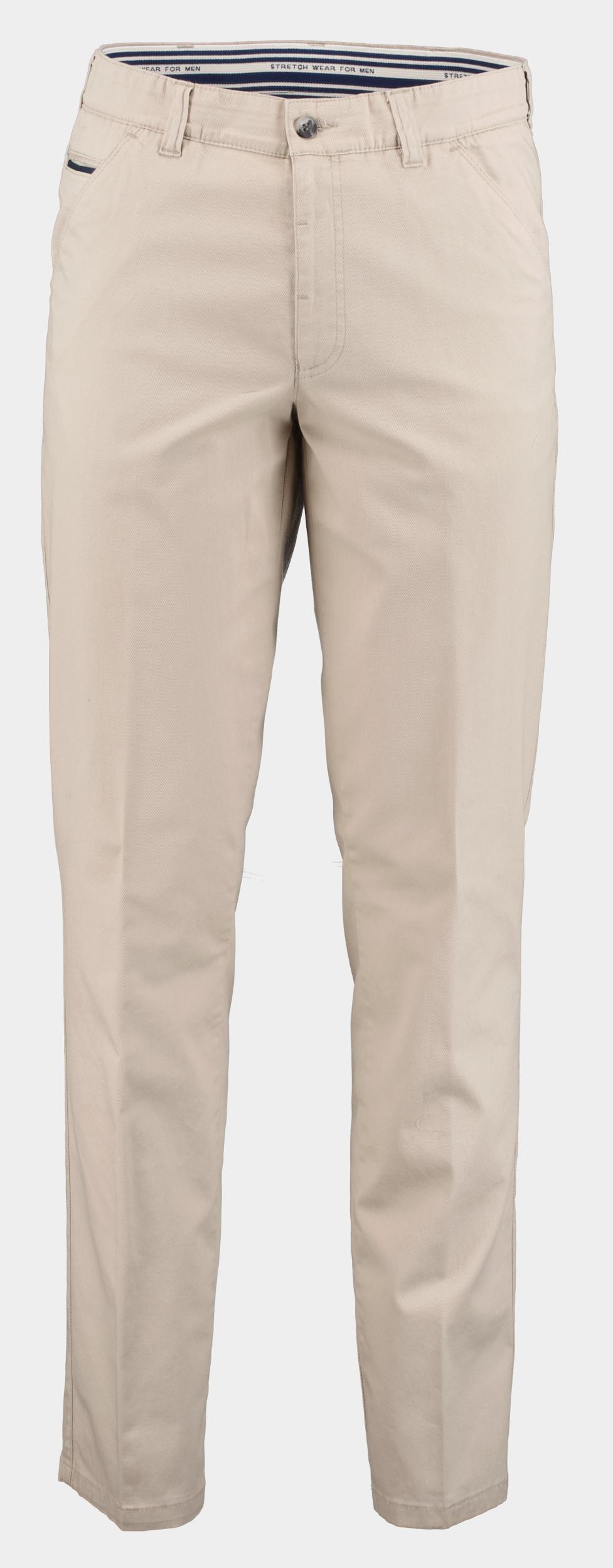 F043 Katoenen Broek Beige Stretch katoen flatfront 2049.1.02.001/090