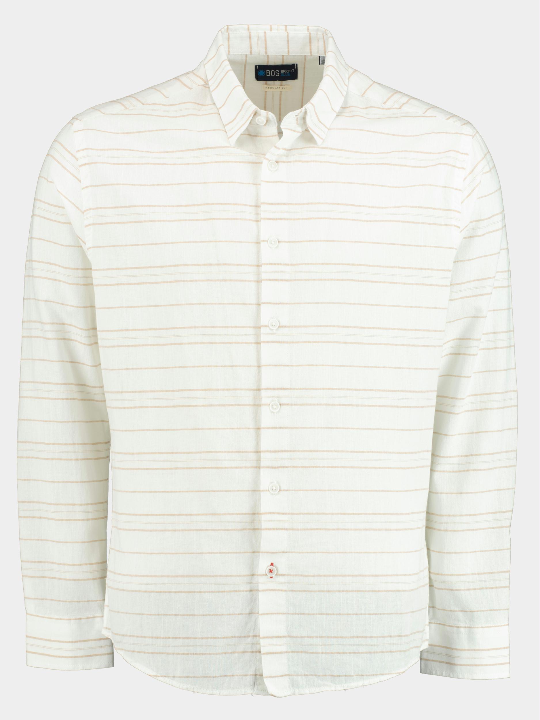 Bos Bright Blue Casual hemd lange mouw Beige  700835/09-Bej