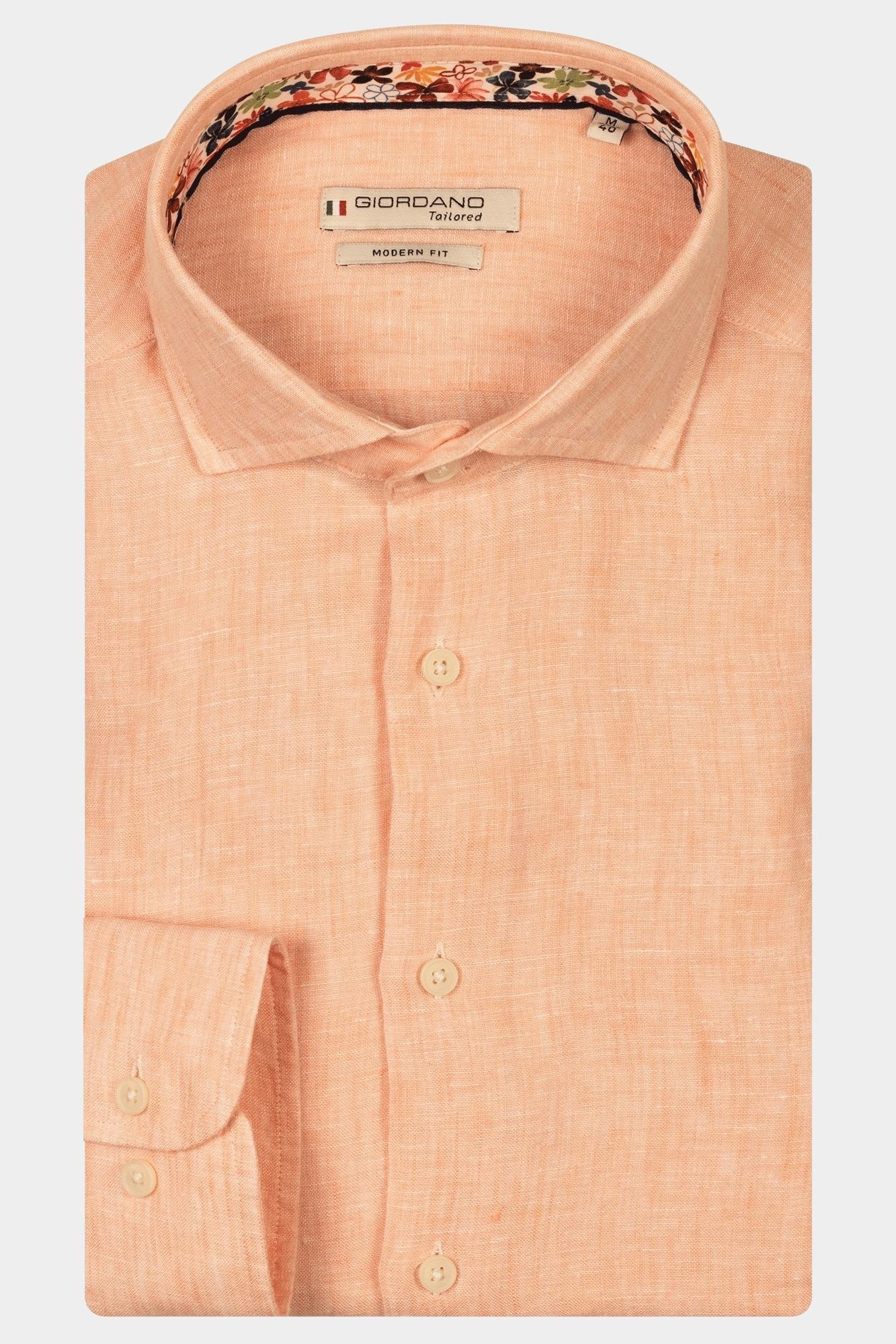 Giordano Casual hemd lange mouw Roze Row Long sleeve cutaway soft 517800/31