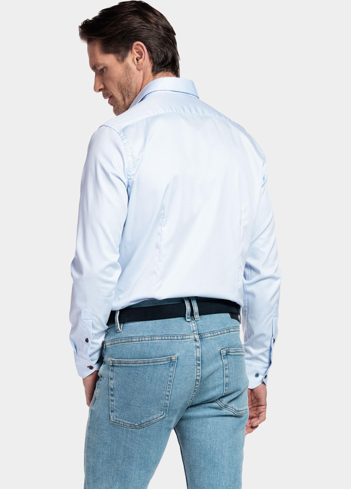 Giordano Overhemd heren Blauw Locarno Long Sleeve Semi Cuta 617864/61