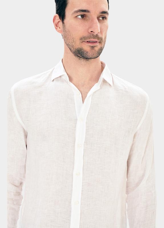 Blue Coast Overhemd heren Wit 100% linnen, regular fit 118L/0000