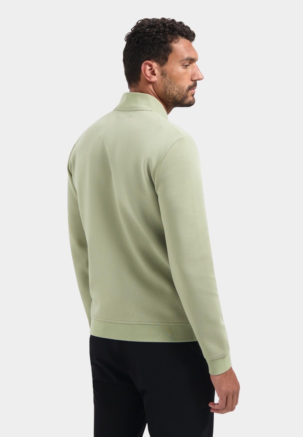 No Excess sweat vest Groen Sweater Full Zipper Pique Bom 29100806SN/197