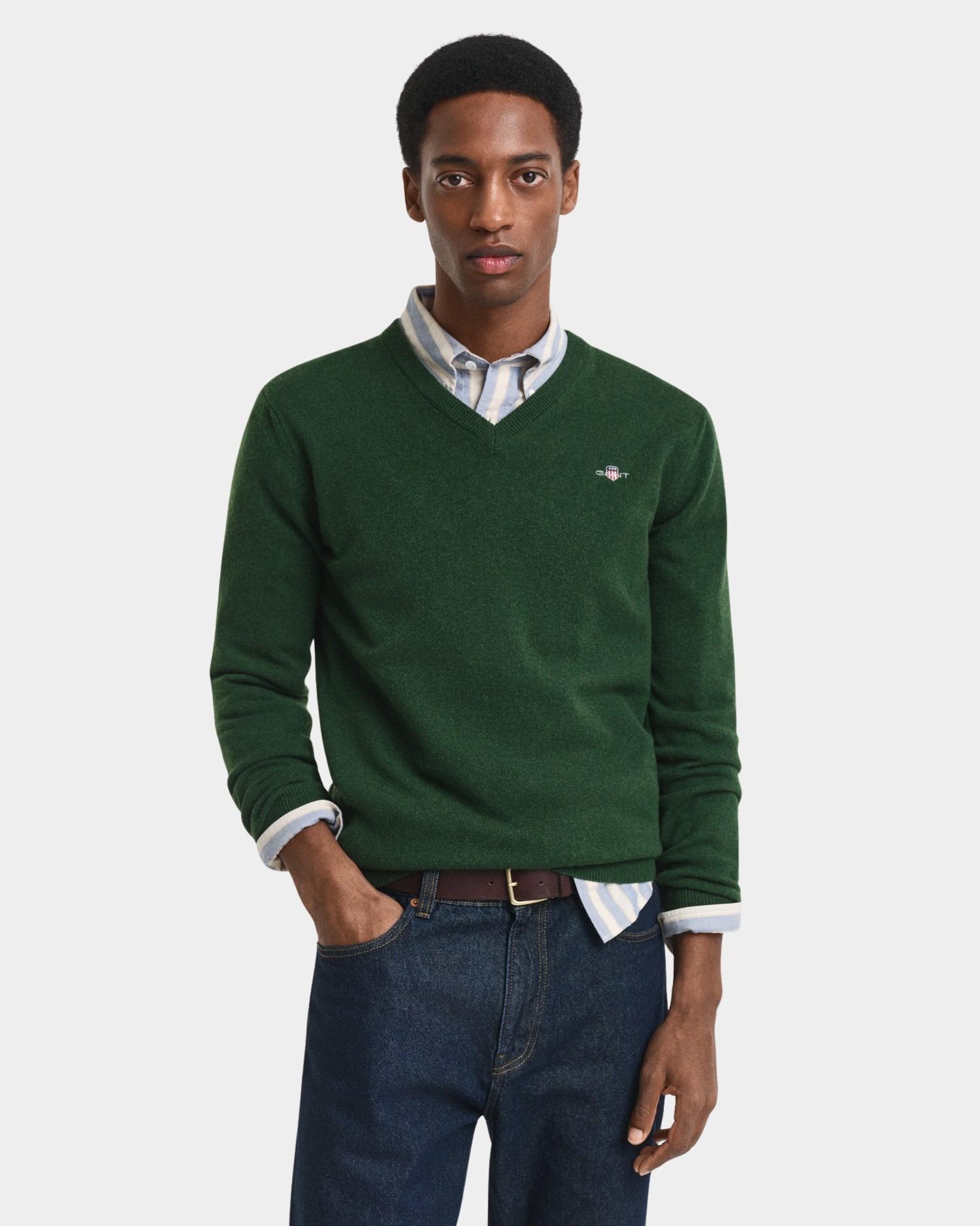 Gant Pullover Groen SUPERFINE LAMBSWOOL V-NECK 87212/303