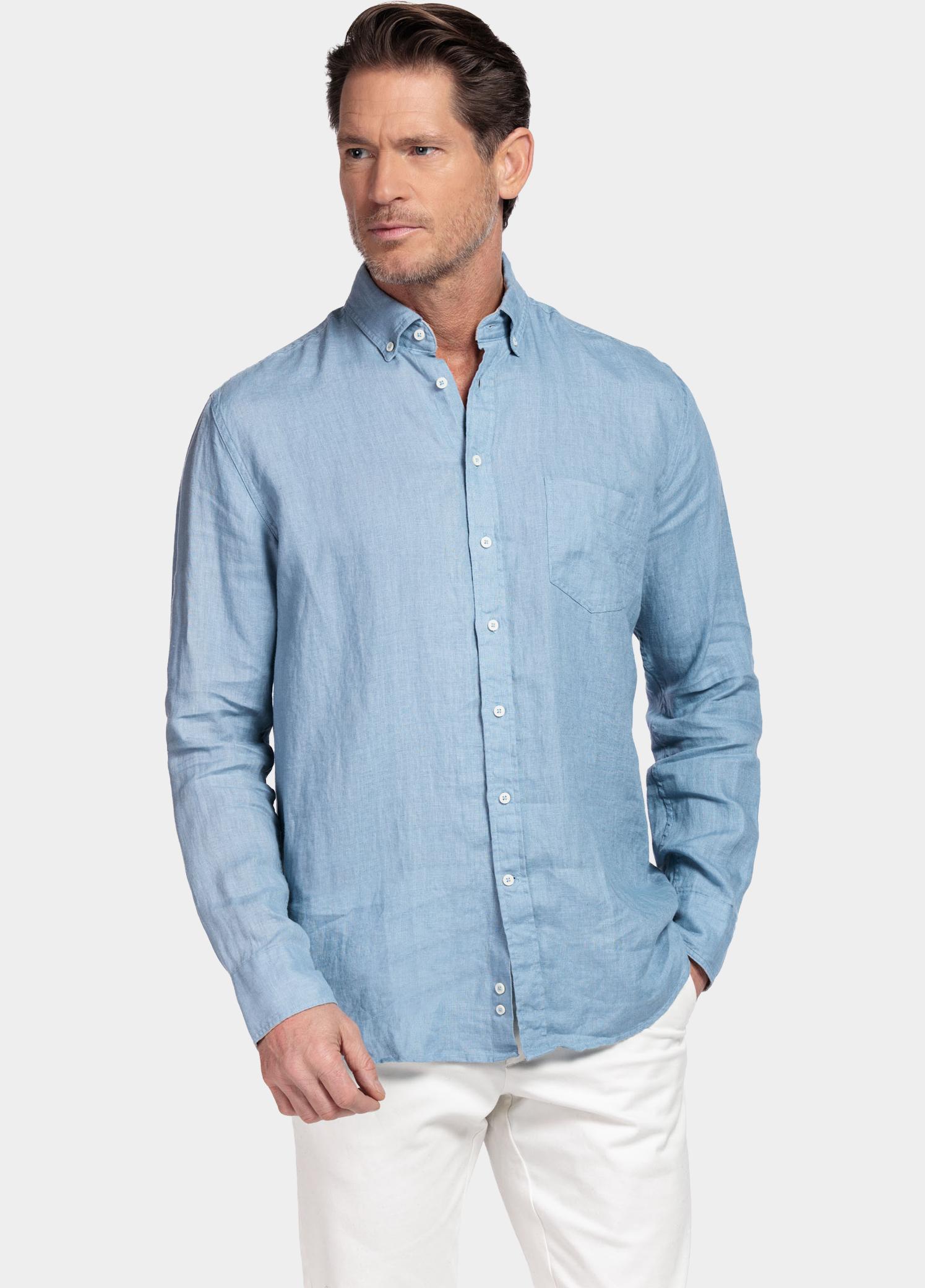 Giordano Overhemd heren Blauw Ivy Long Sleeve Button Down S 617009/64