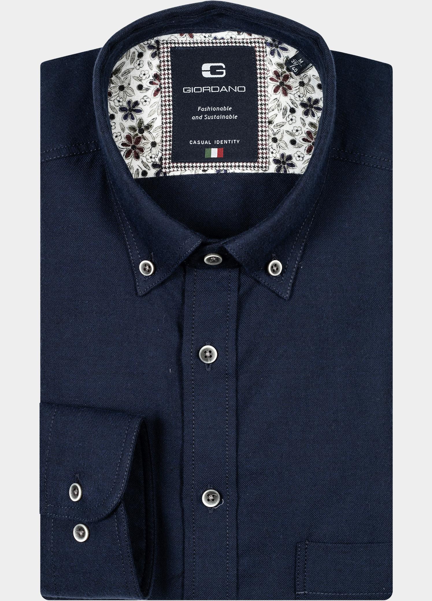 R.B. Boston Overhemd heren Blauw Brando, LS Button Down  Two-T 427001-78/60