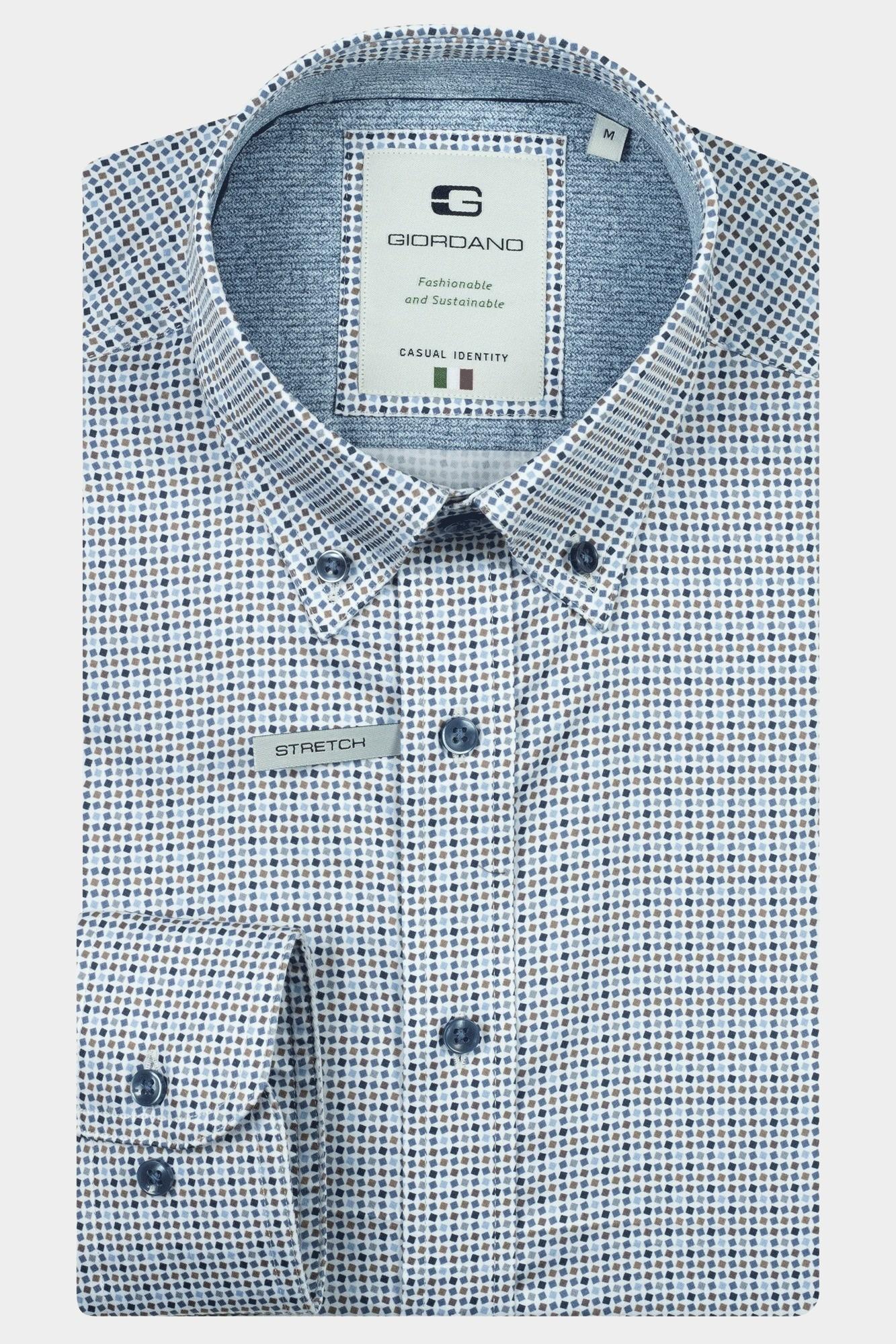 Giordano Casual hemd lange mouw Blauw Loretto long sleeve button do 527815/60