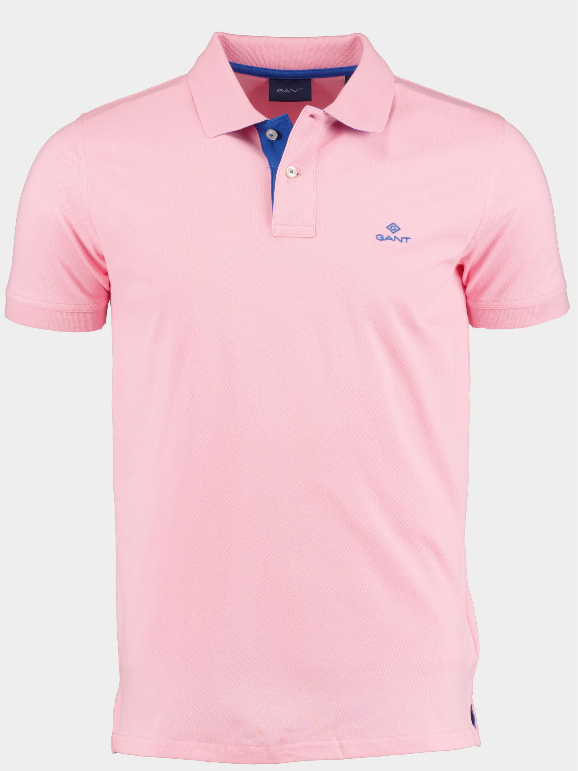 Gant Polo korte mouw Roze Contrast Collar Pique SS Rugge 2052003/664