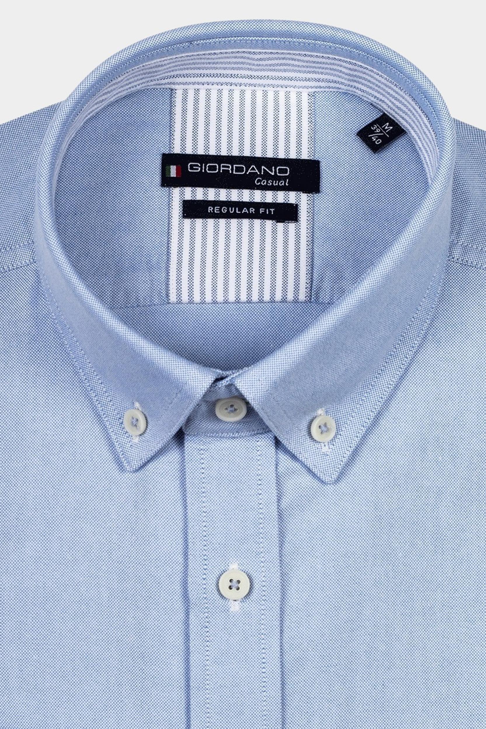 Giordano Casual hemd lange mouw Blauw Ivy Colourful Oxford 417000/61