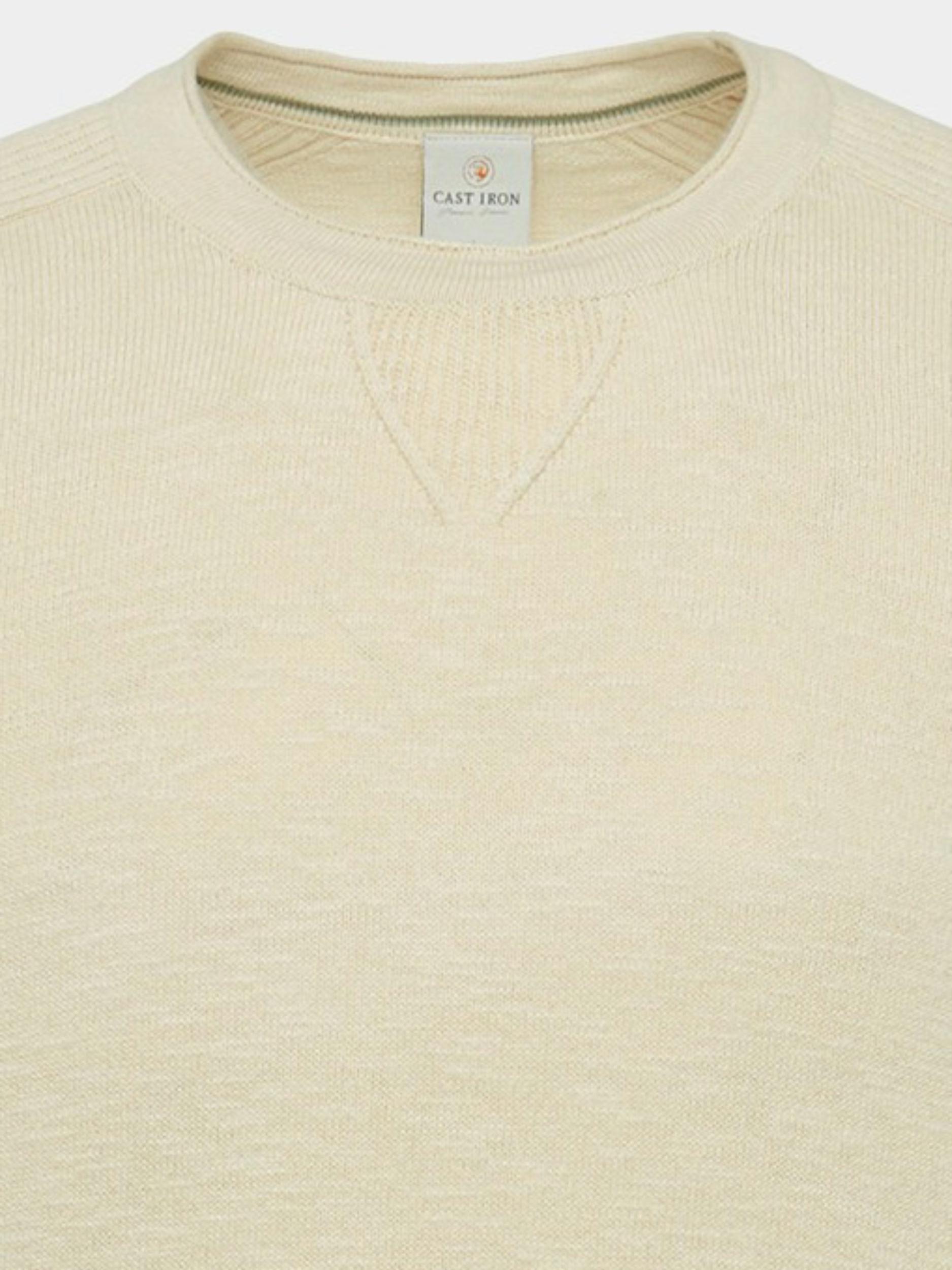 Cast Iron Pullover Beige Crewneck linen cotton slub CKW2303310/8004