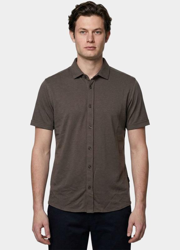 Bos overhemd korte mouw heren Bruin  3507/taupe