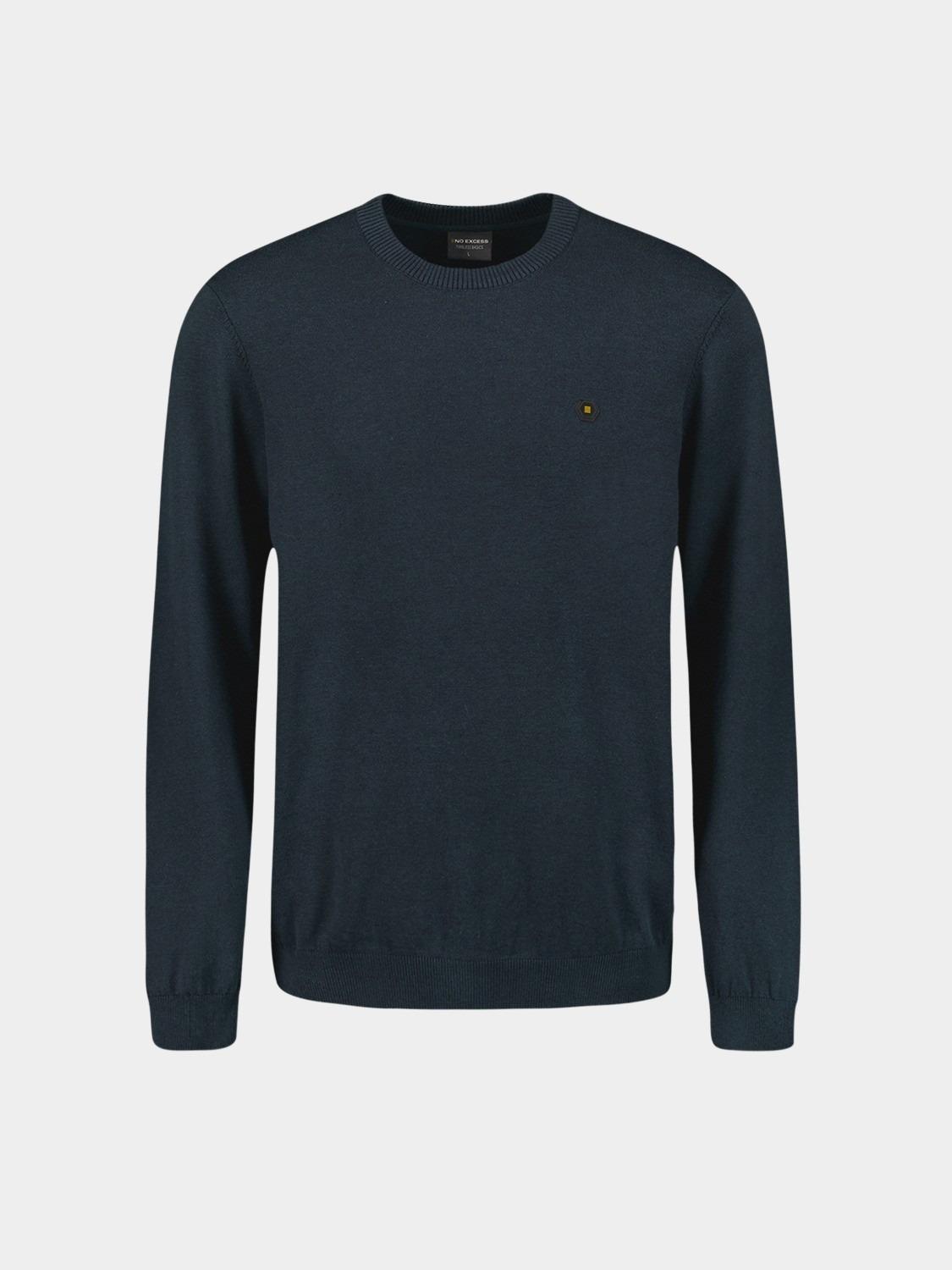 No Excess Pullover Blauw Pullover Crewneck 2 Coloured N2180/078