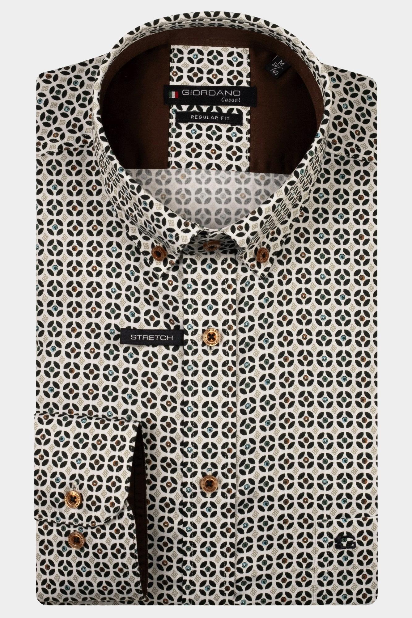 Giordano Casual hemd lange mouw Groen Ivy long sleeve button down S 527052/70