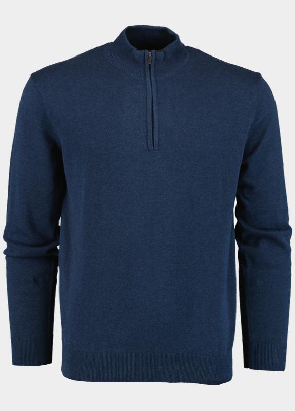Bos Half Zip Blauw Half Zip 100% katoen 528400CCT-13/695