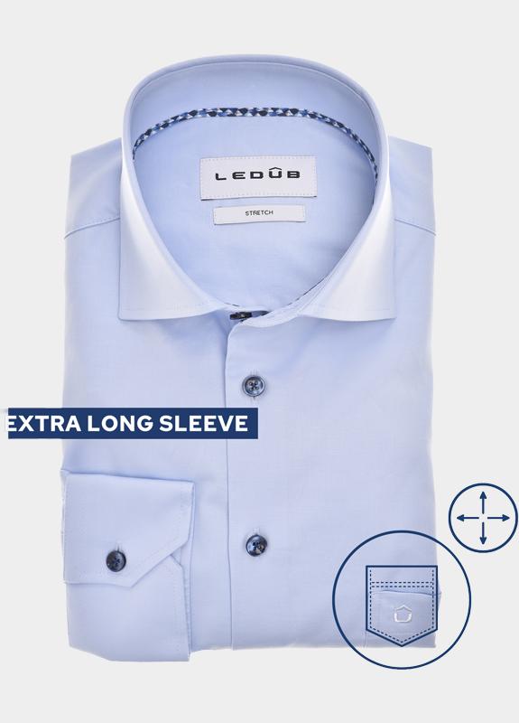 Ledub Overhemd extra lange mouw Blauw  0143112/130-160-000