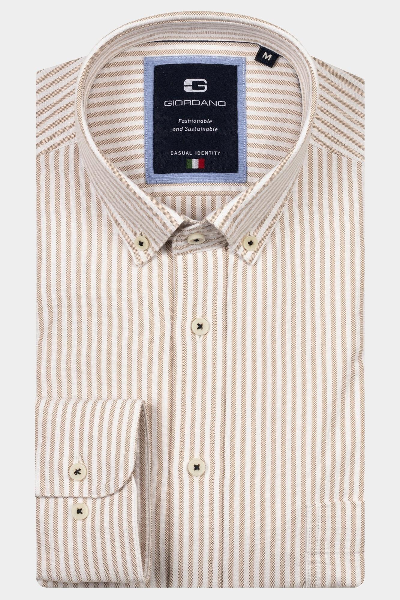 Giordano Casual hemd lange mouw Wit Brando long sleeve button dow 527107/81