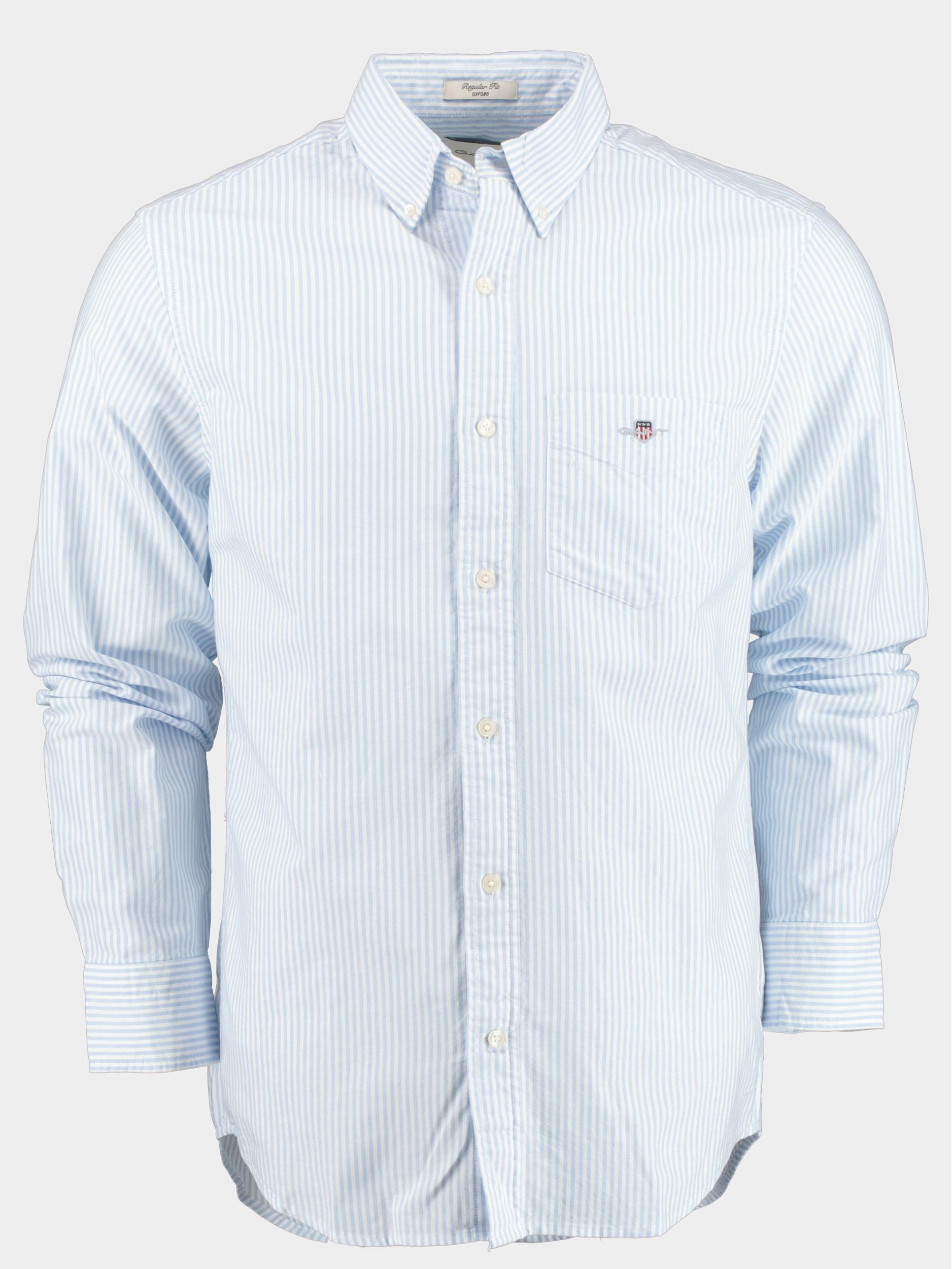 Gant Casual hemd lange mouw Blauw reg oxford banker stripe shirt 3000230/455