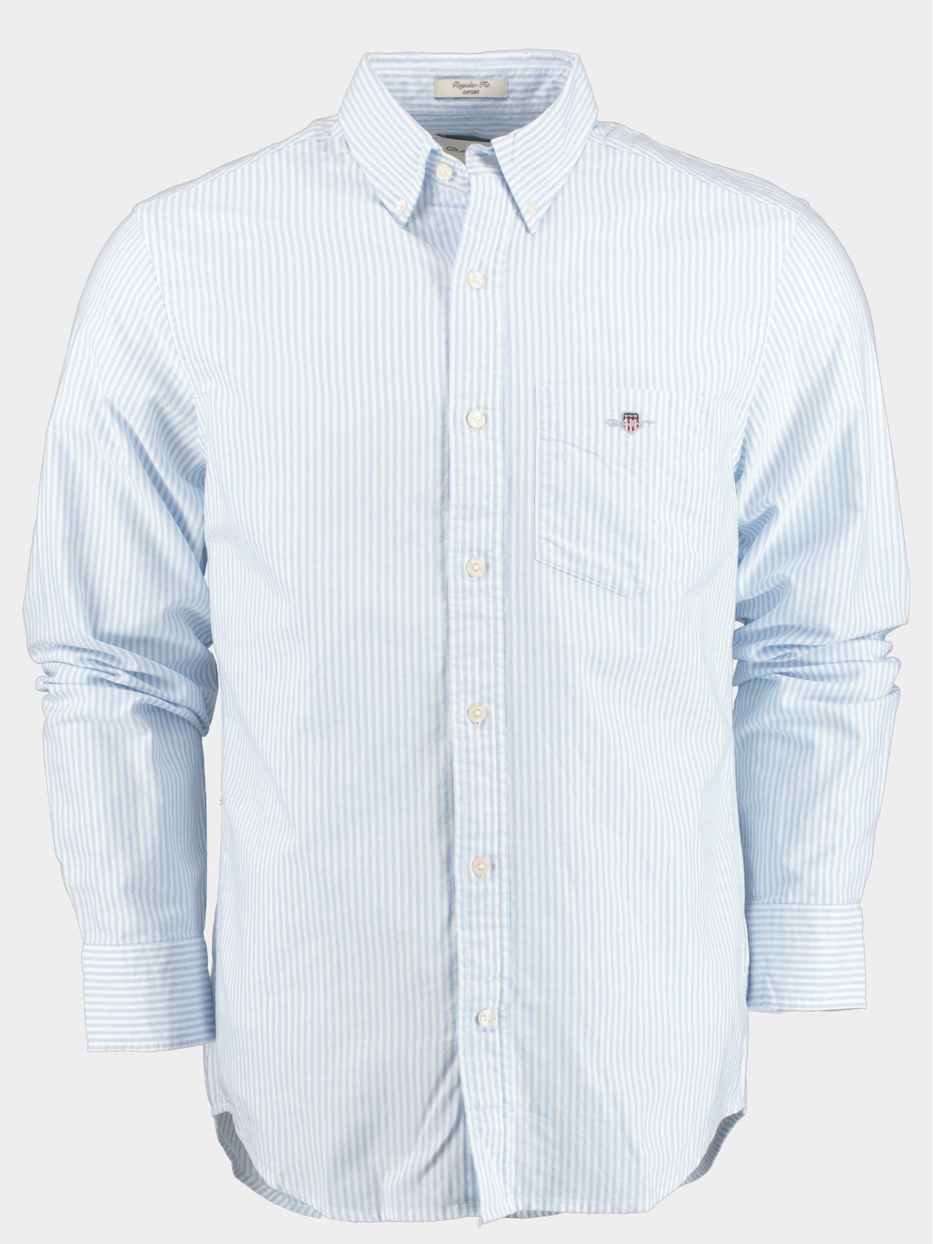 Gant Casual hemd lange mouw Blauw reg oxford banker stripe shirt 3000230/455