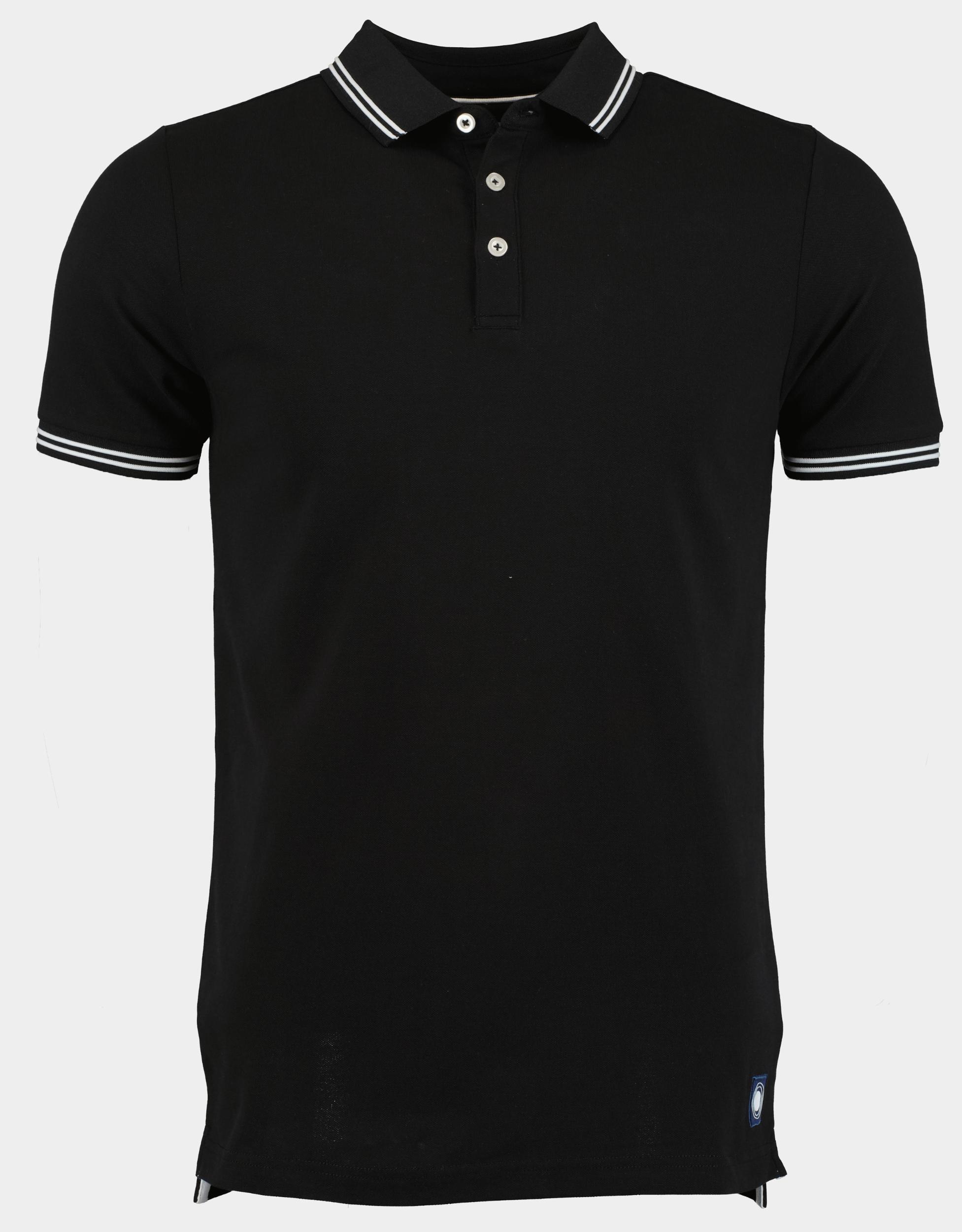 Bos Polo korte mouw Zwart Jason Polo Fine Pique Contras 24108JA01BO/990 black