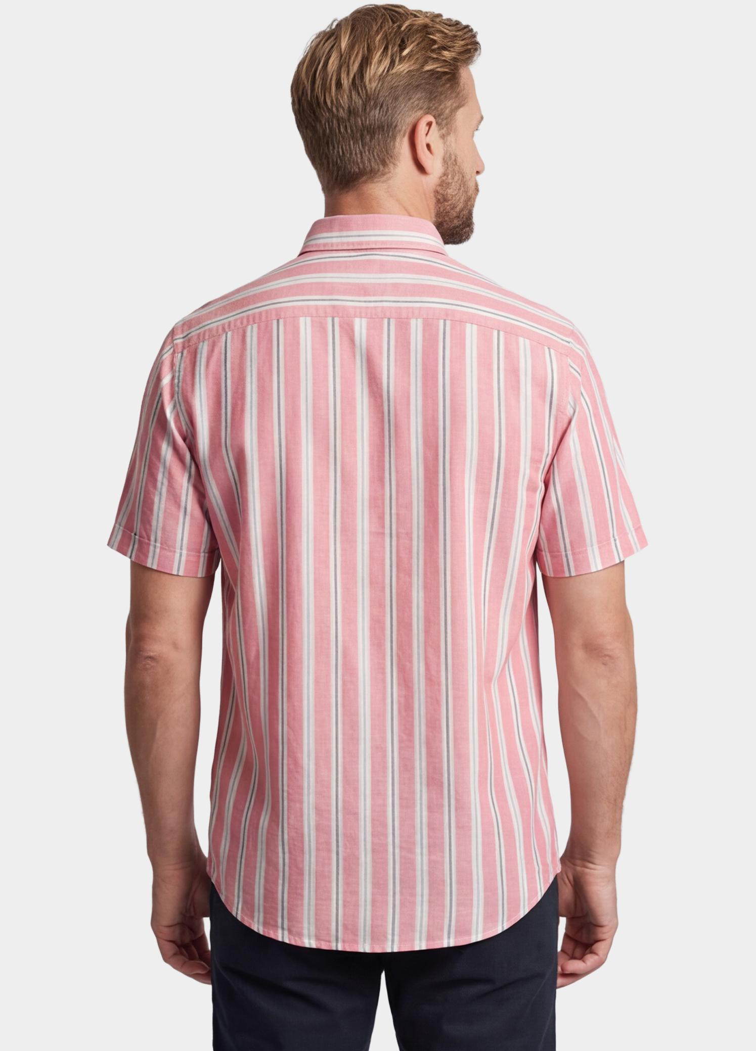 Giordano overhemd korte mouw heren Roze League Short Sleeve Button Do 616118/50