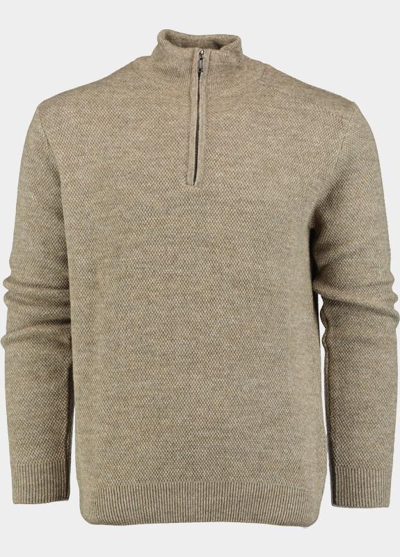 Innocente Half Zip Bruin met ingebreide structuur 1164/41130 Taupe