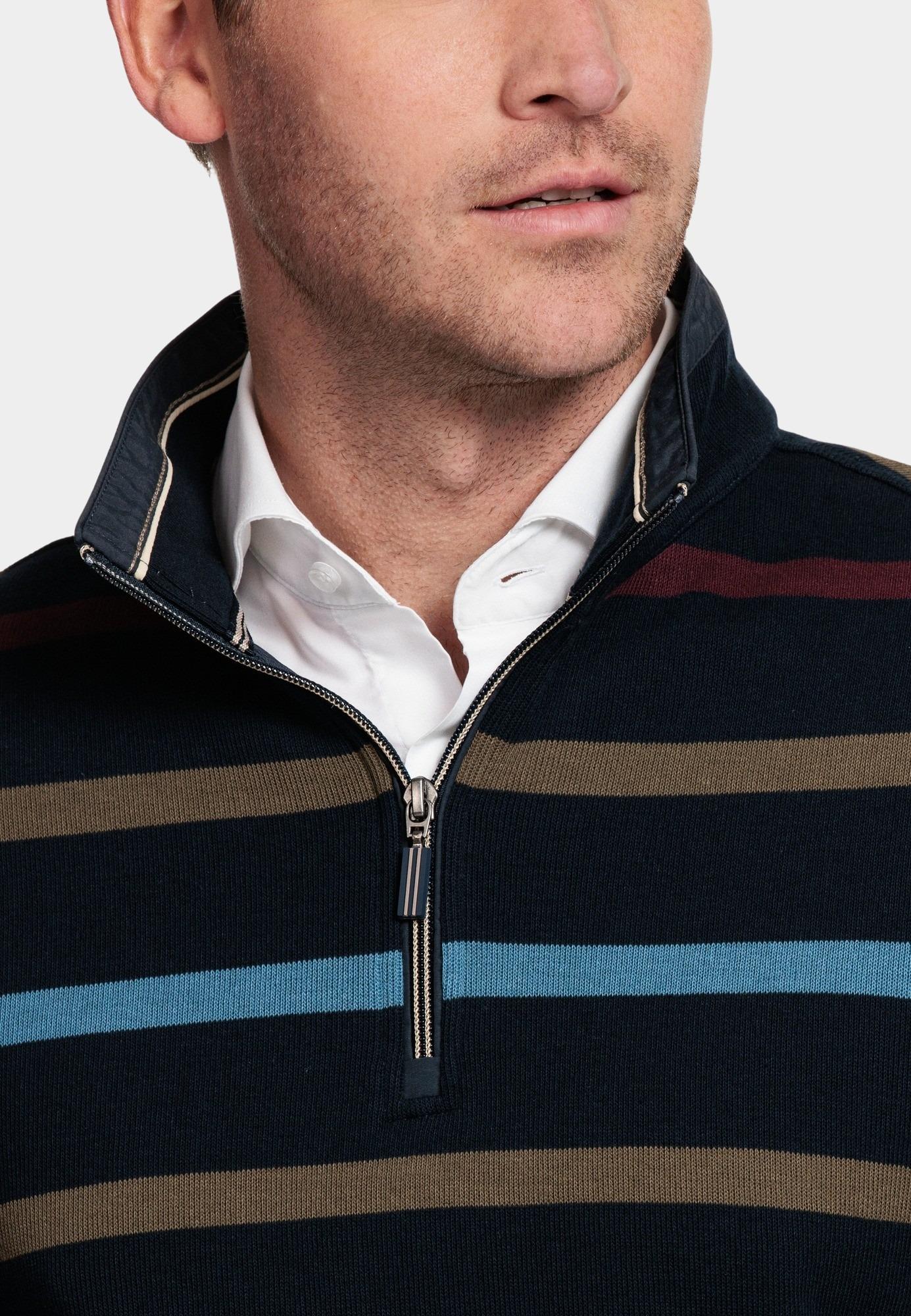 Baileys Half Zip Blauw Sweatshirt 1/2 zip  French Ri 323151/60