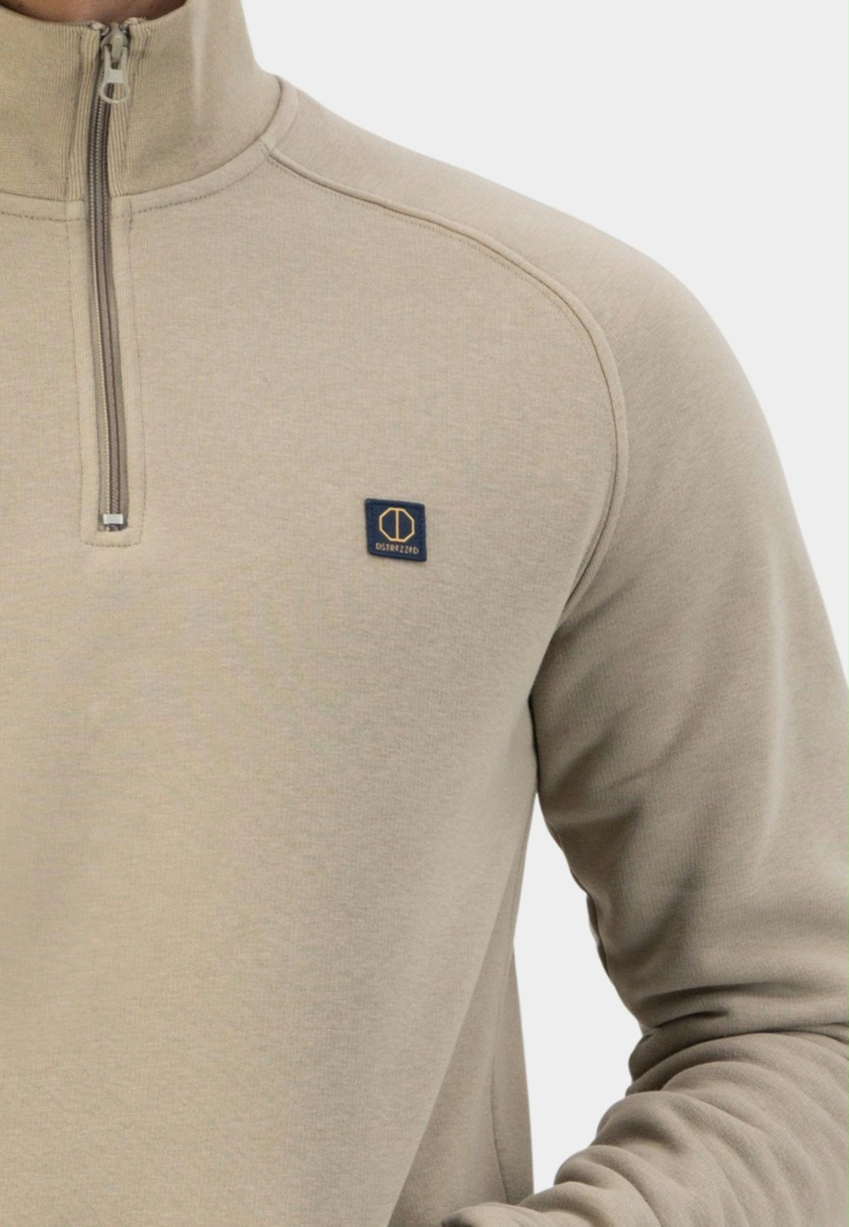 Dstrezzed Sweater Beige Zip neck Fine Slub Sweat 211468/257