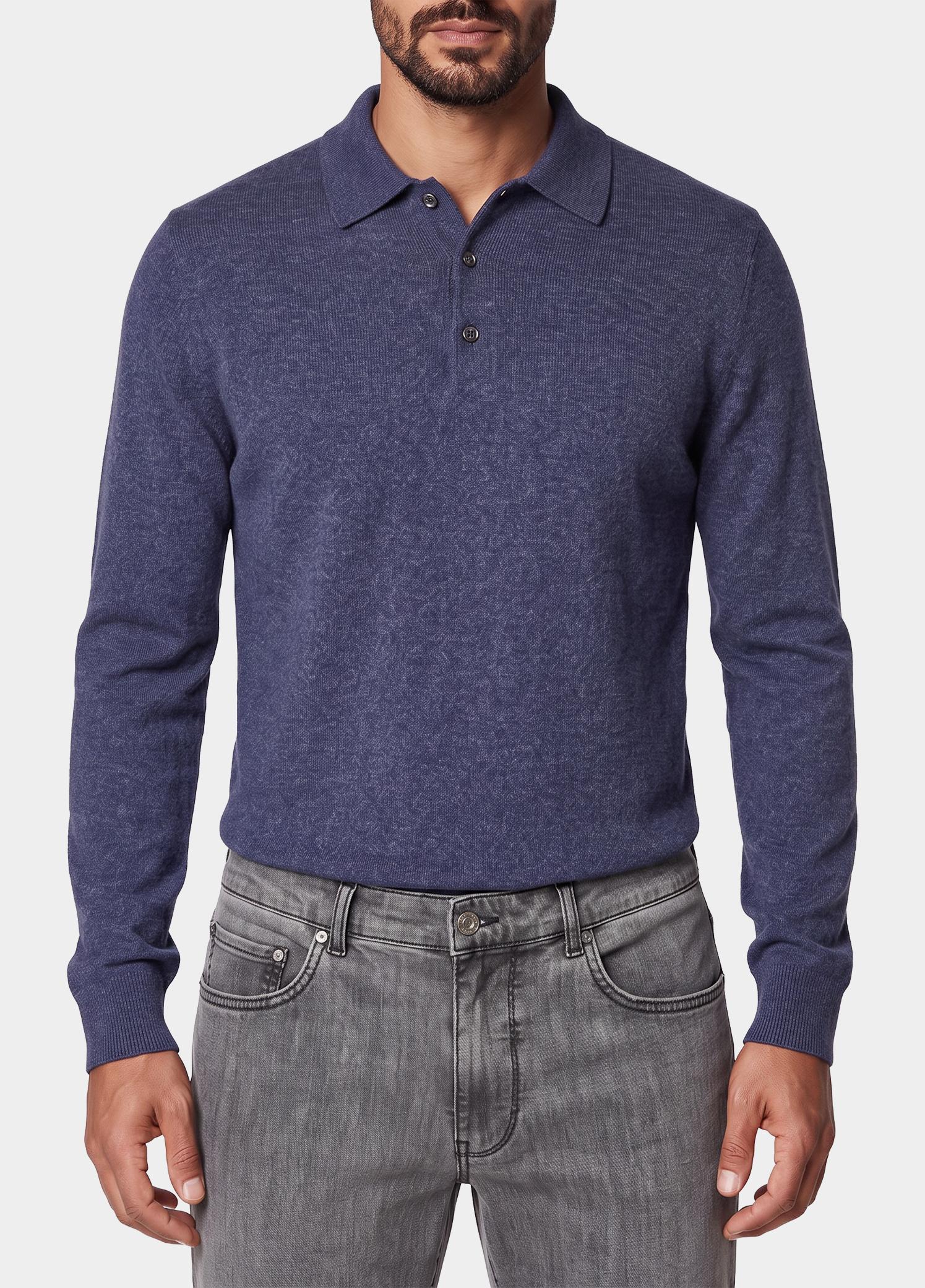 BOSS Black Polo lange mouwen heren Blauw C-Folpe 10282645 01 50570662/406