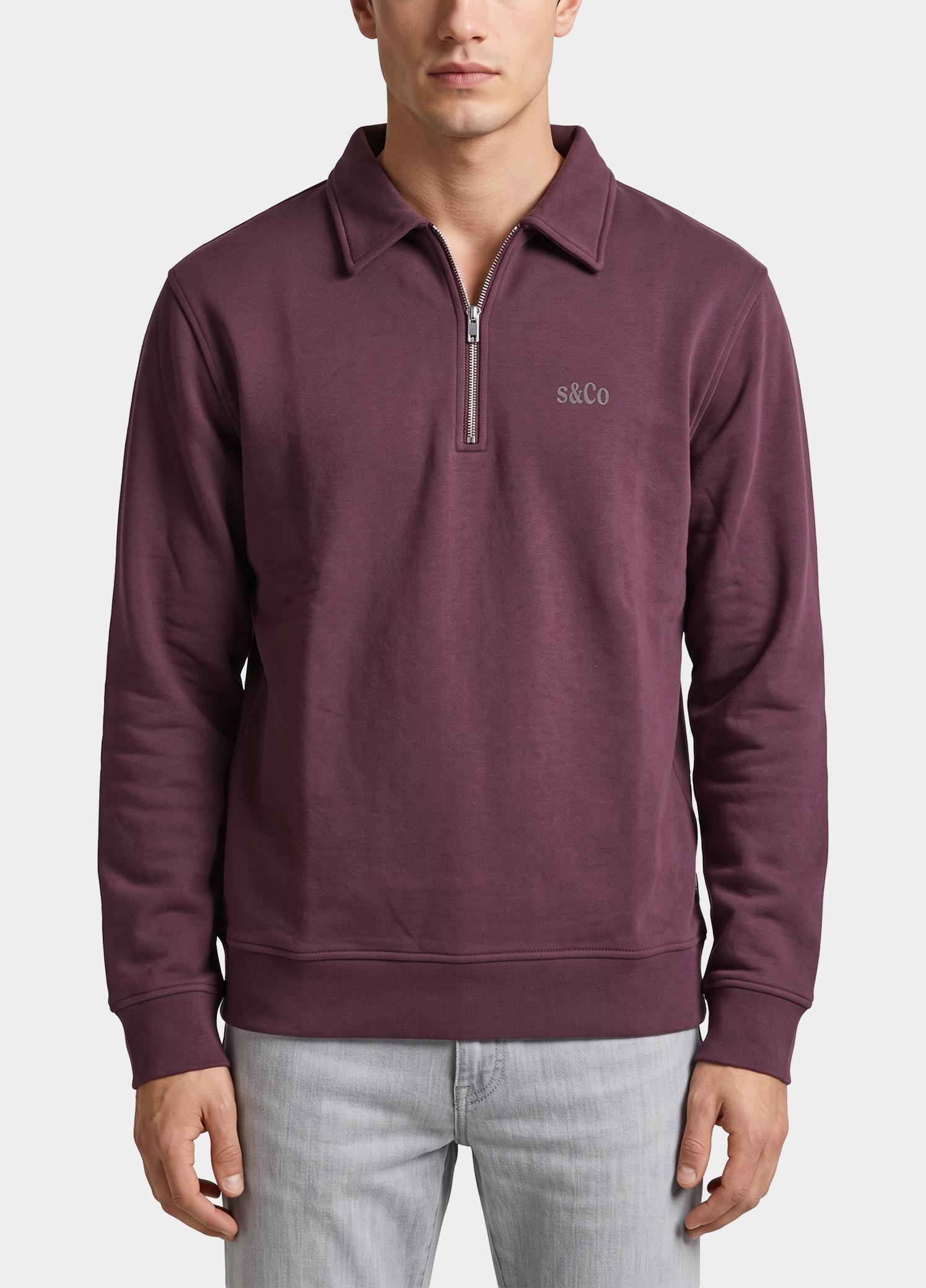 Supply & Co. half zip sweater heren Rood Aarav Halfzip Sweat SCO26312AA07/6002