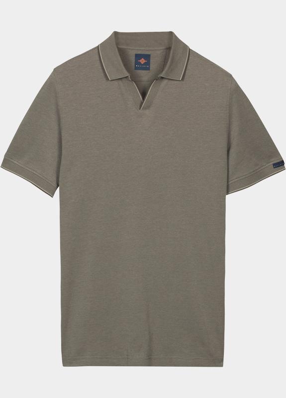 Baileys Polo heren Grijs Poloshirt V-Collar 2-tone Oxf 615208/93