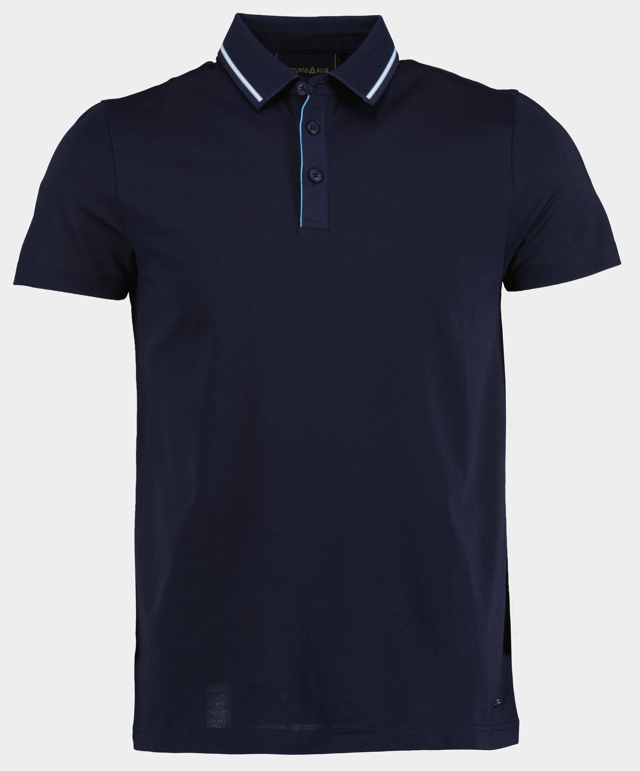 Scotland Blue Polo korte mouw Blauw Hilton Polo Contrast Collar 25108HI31SB/290 navy