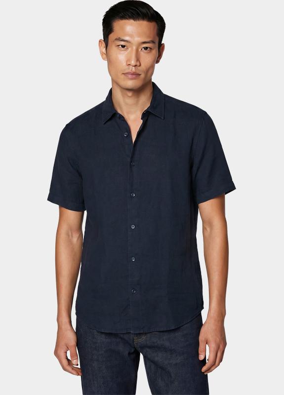 BOSS Orange Casual hemd korte mouw Blauw Rash_2_M 10267858 01 50537382/404