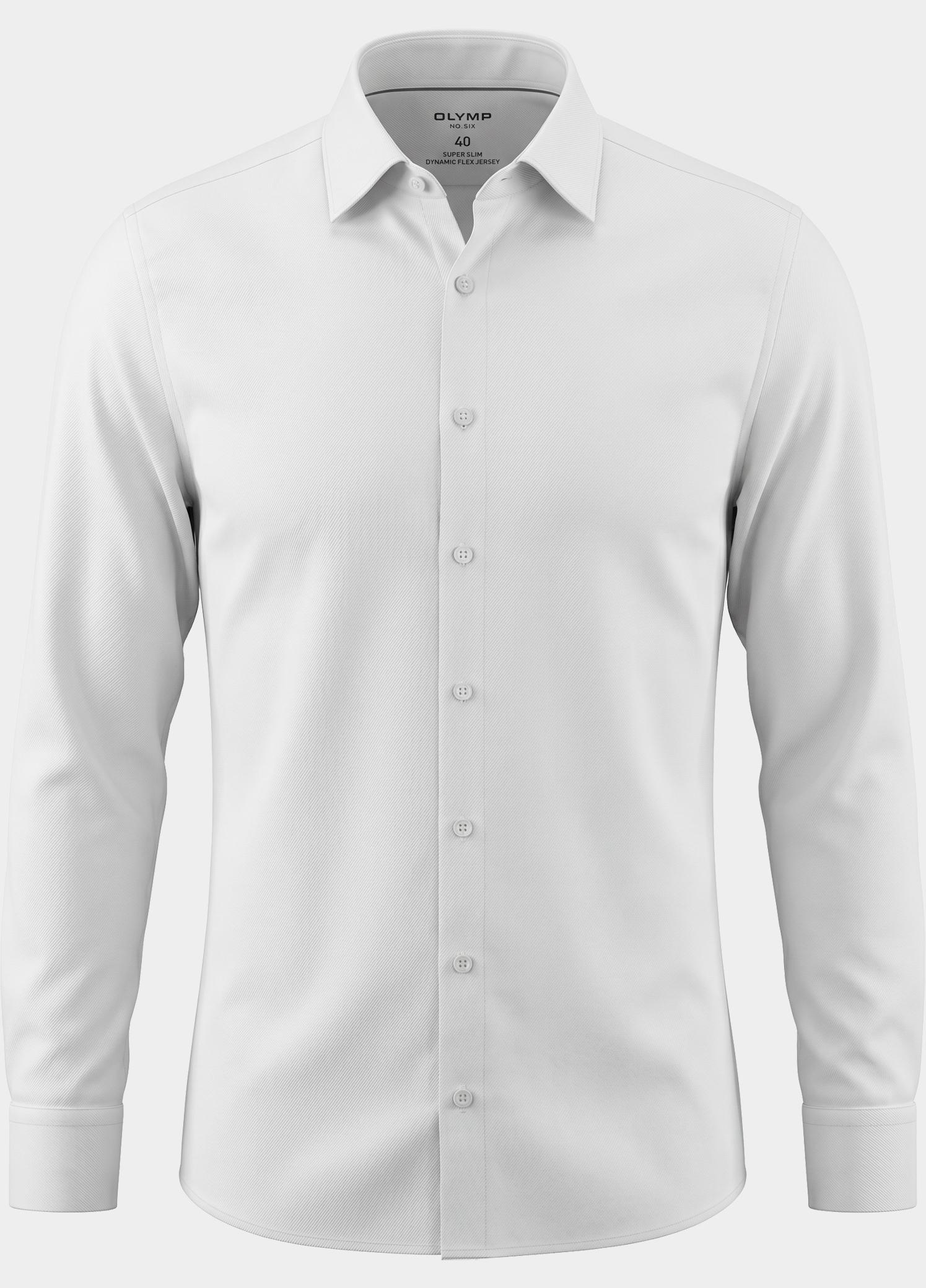 Olymp Business hemd lange mouw Wit extra slim fit van jersey 250374/00