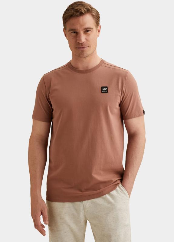 Vanguard T-shirt korte mouw Bruin Short sleeve r-neck cotton el VTSS2604532/8202