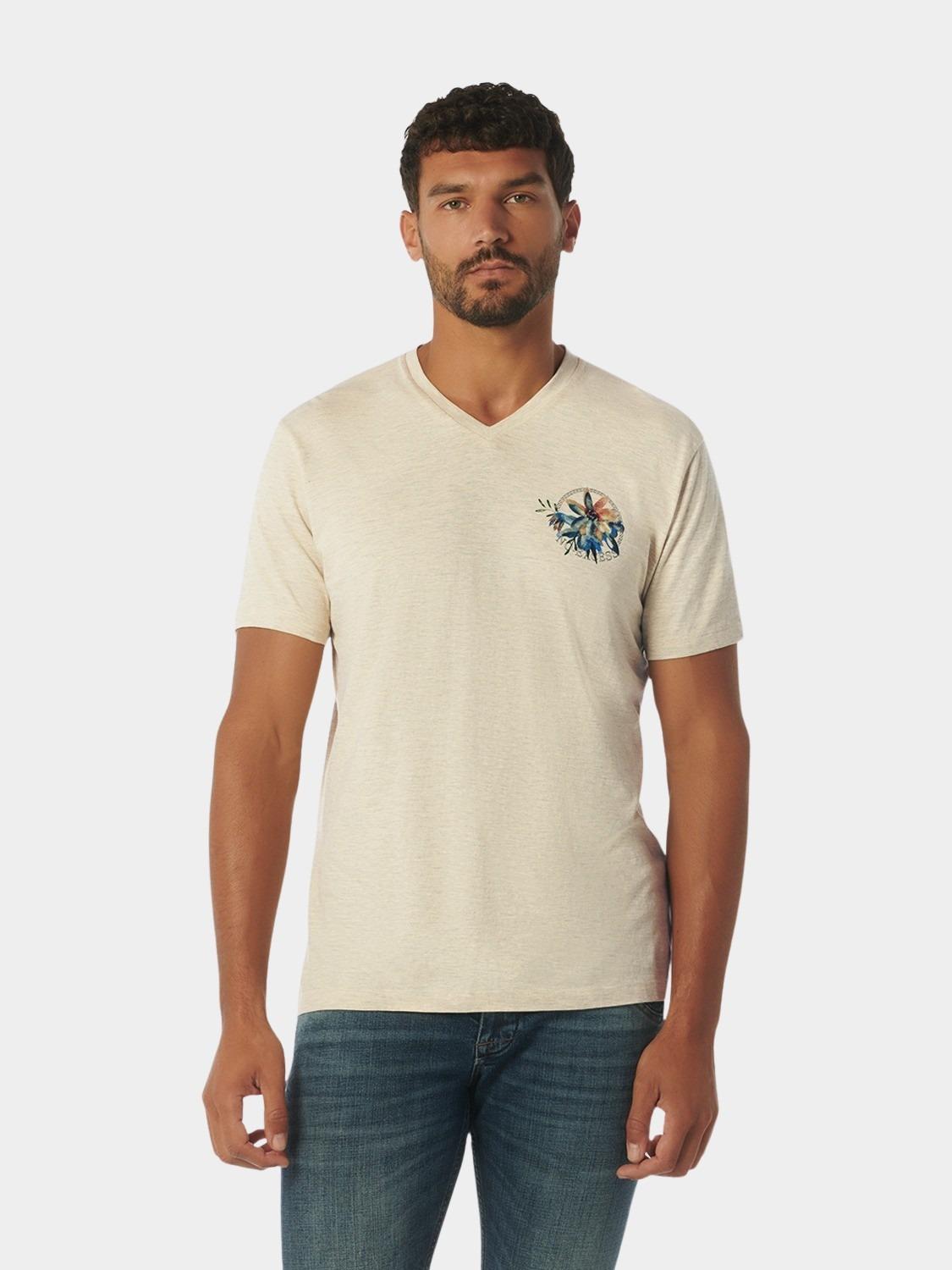 No Excess T-shirt korte mouw Grijs T-Shirt V-Neck Melange Garmen 23350338/122