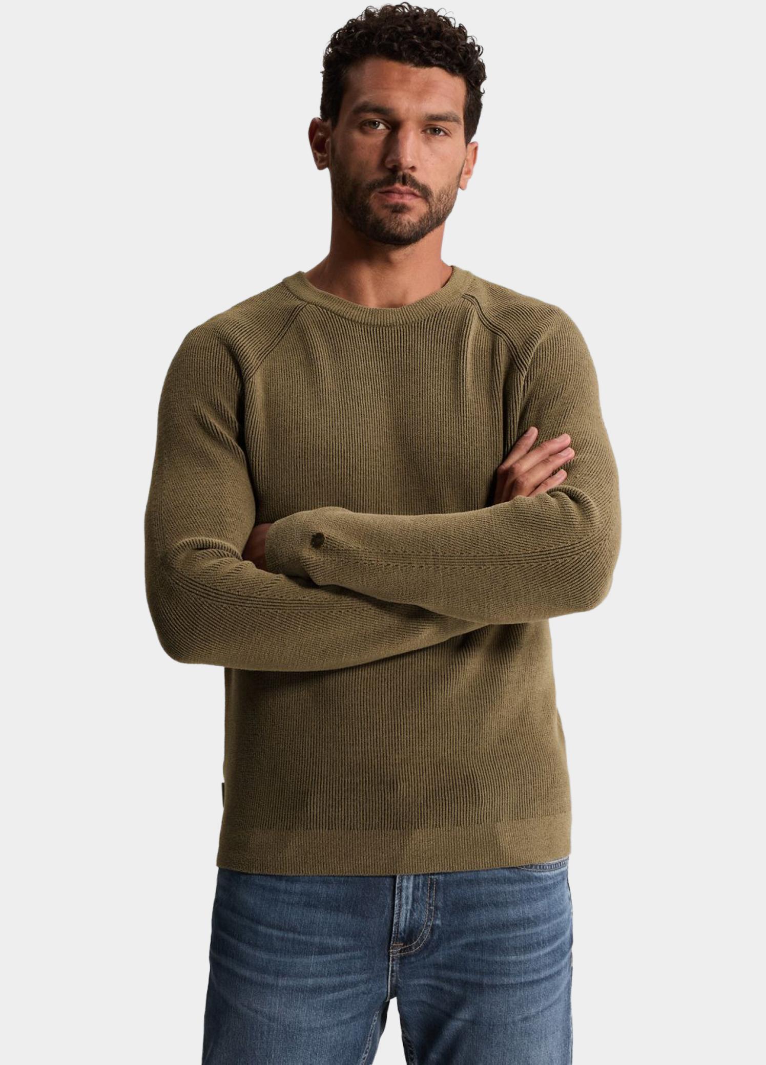 Cast Iron Pullover heren Groen Crewneck regular fit soft ble CKW2609313/8026
