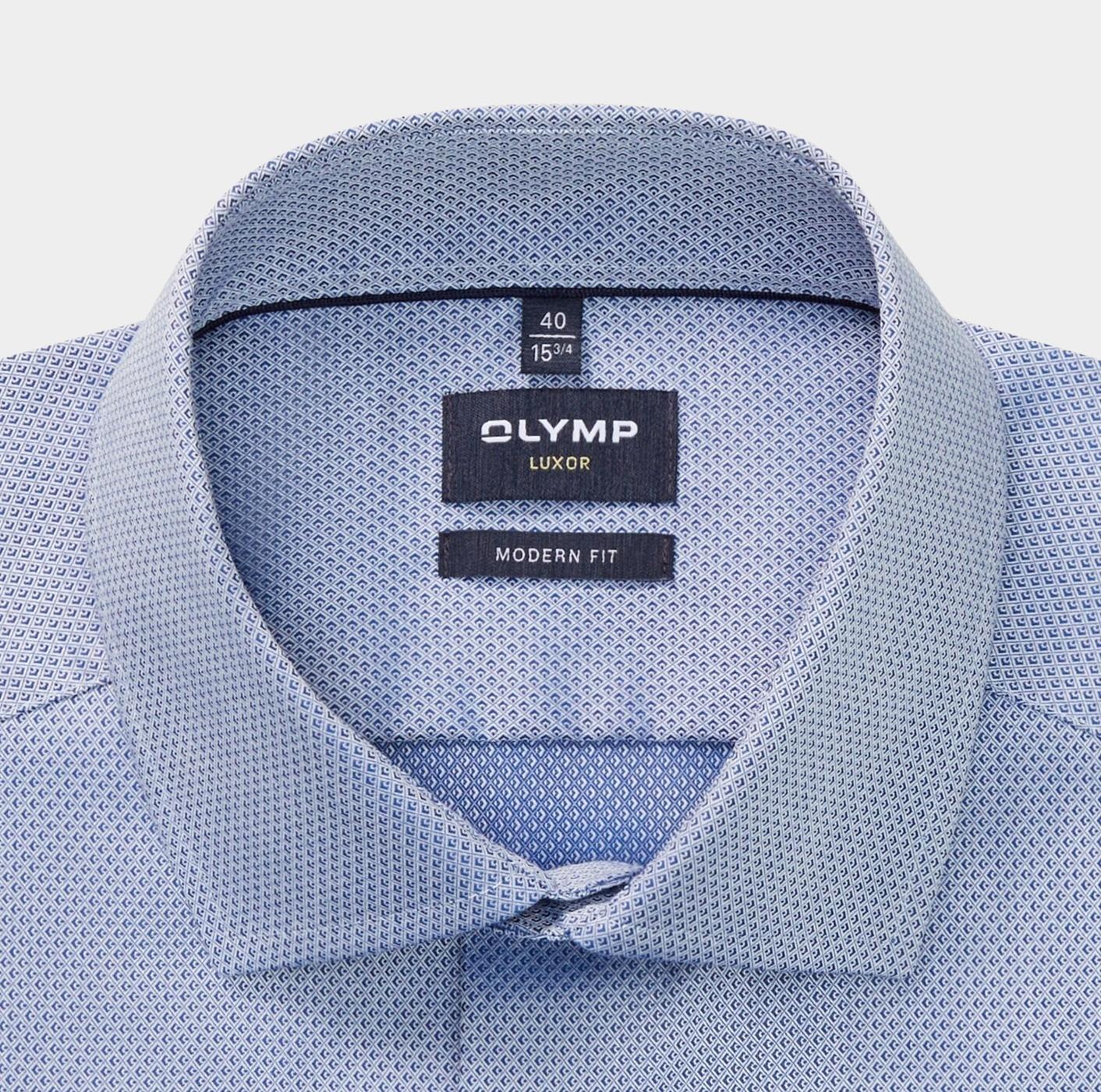 Olymp Business hemd lange mouw Blauw Luxor 135674/19