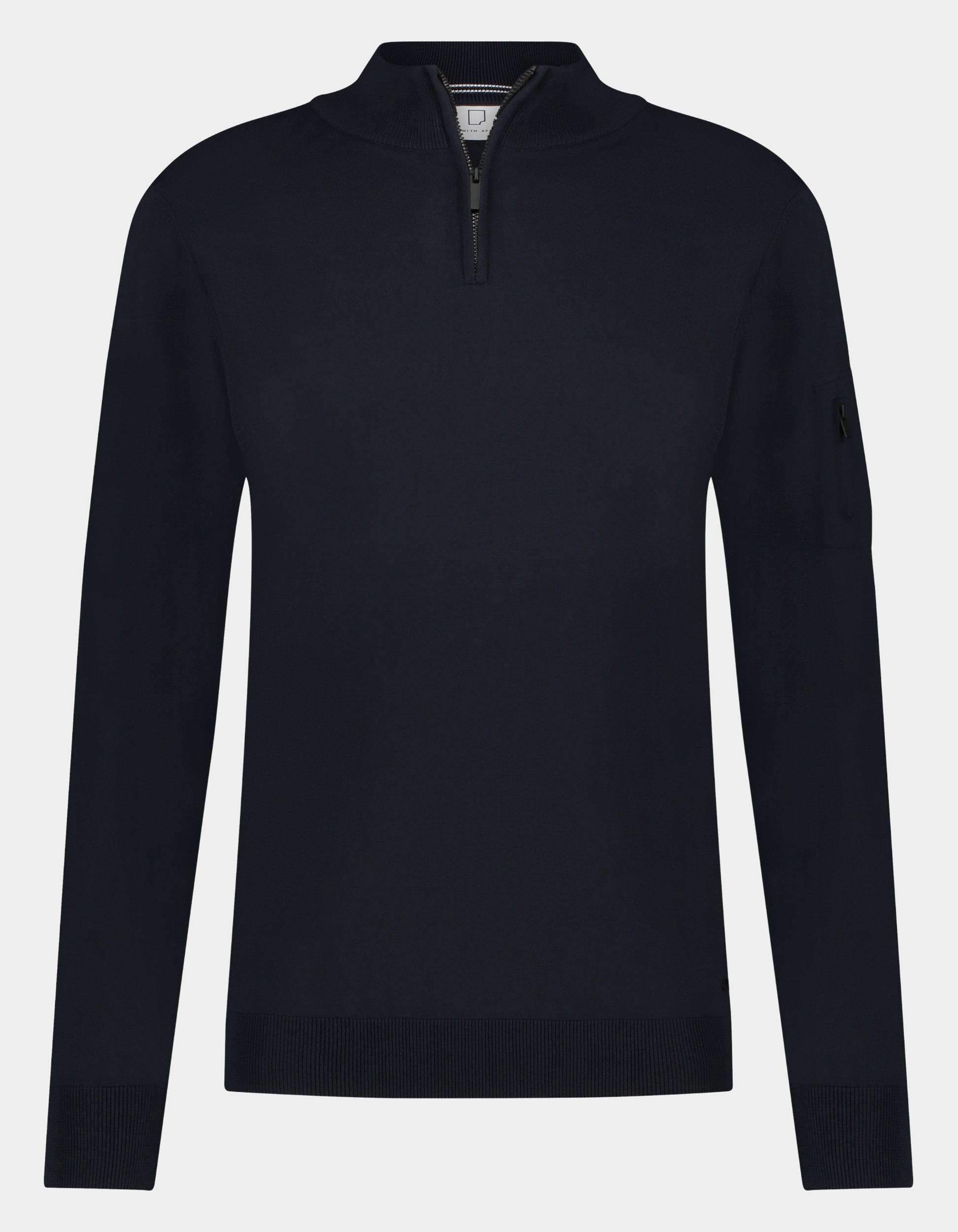 Born With Appetite Pullover Blauw Race Half Zip Pullover Stretc 23305RA41/290 navy
