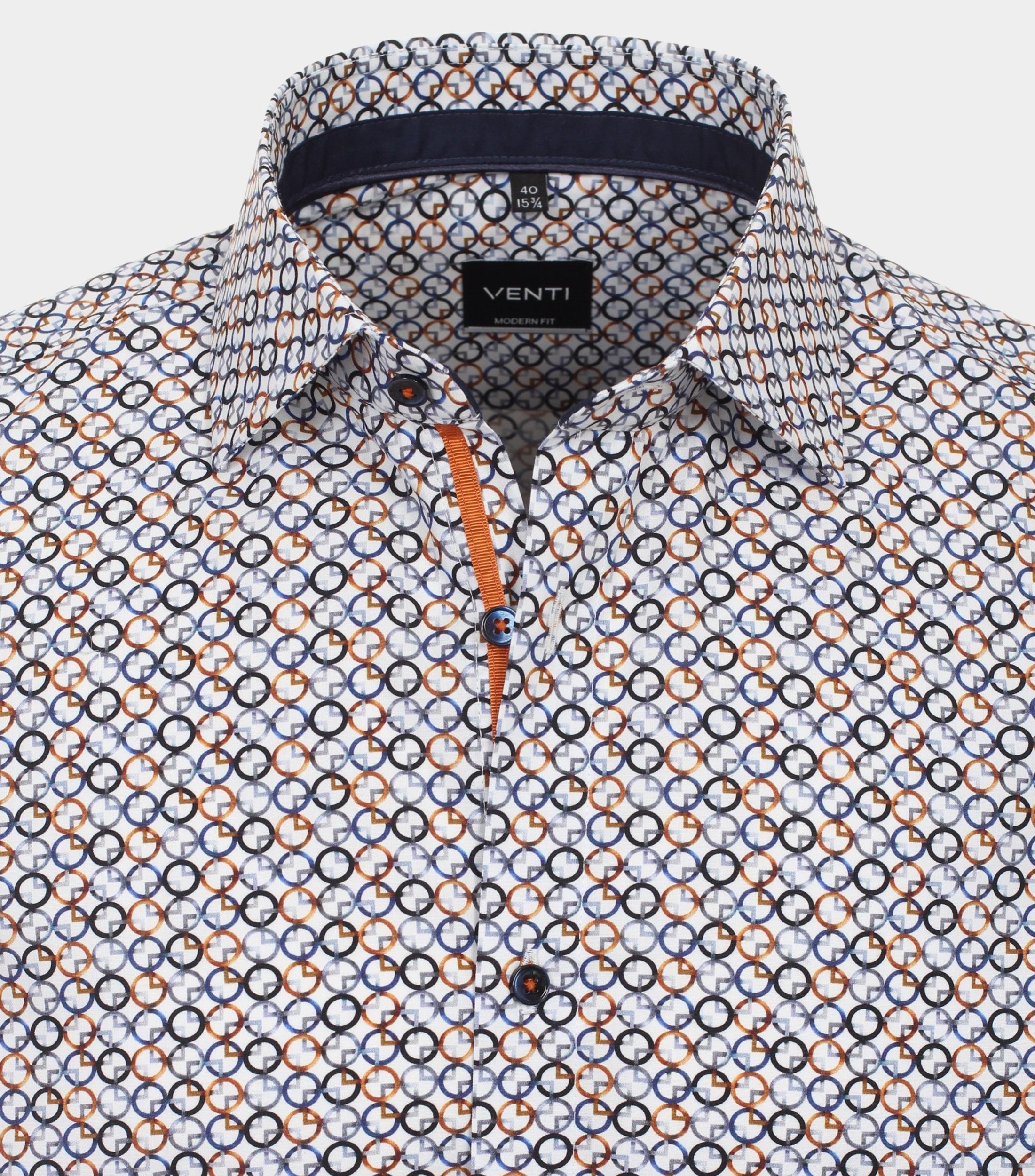 Venti Business hemd lange mouw Blauw Kent Modern Fit 134121400/100