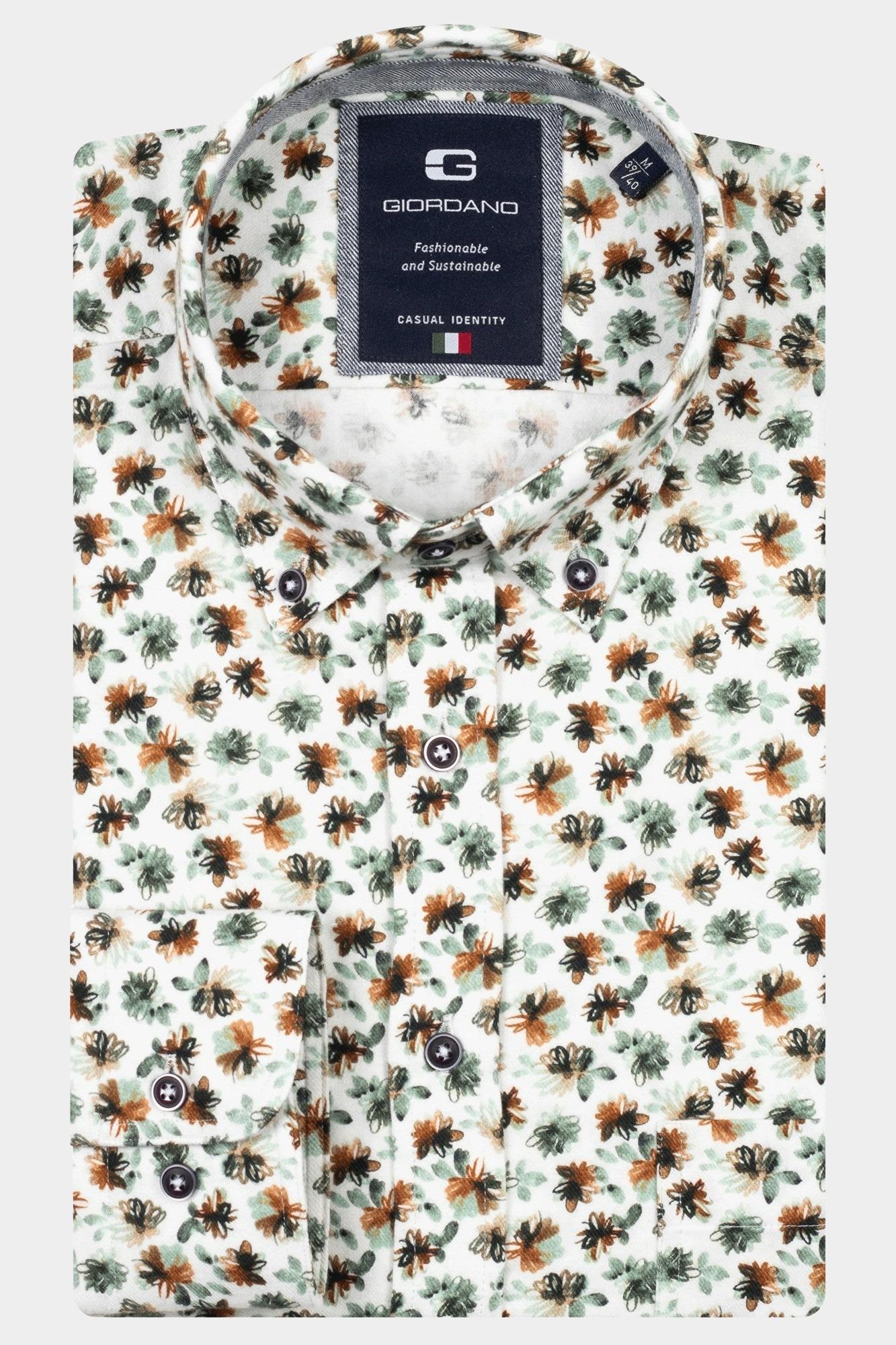 Giordano Casual hemd lange mouw Groen Brando long sleeve button dow 527017/70