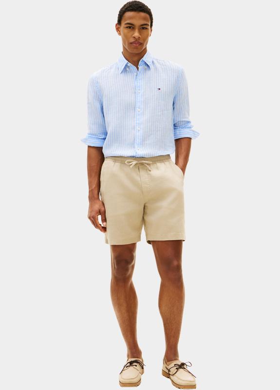 Tommy Hilfiger Korte Broek heren Beige DOVER 8 PO SORONA LINEN 2/2 MW0MW44353/AEG