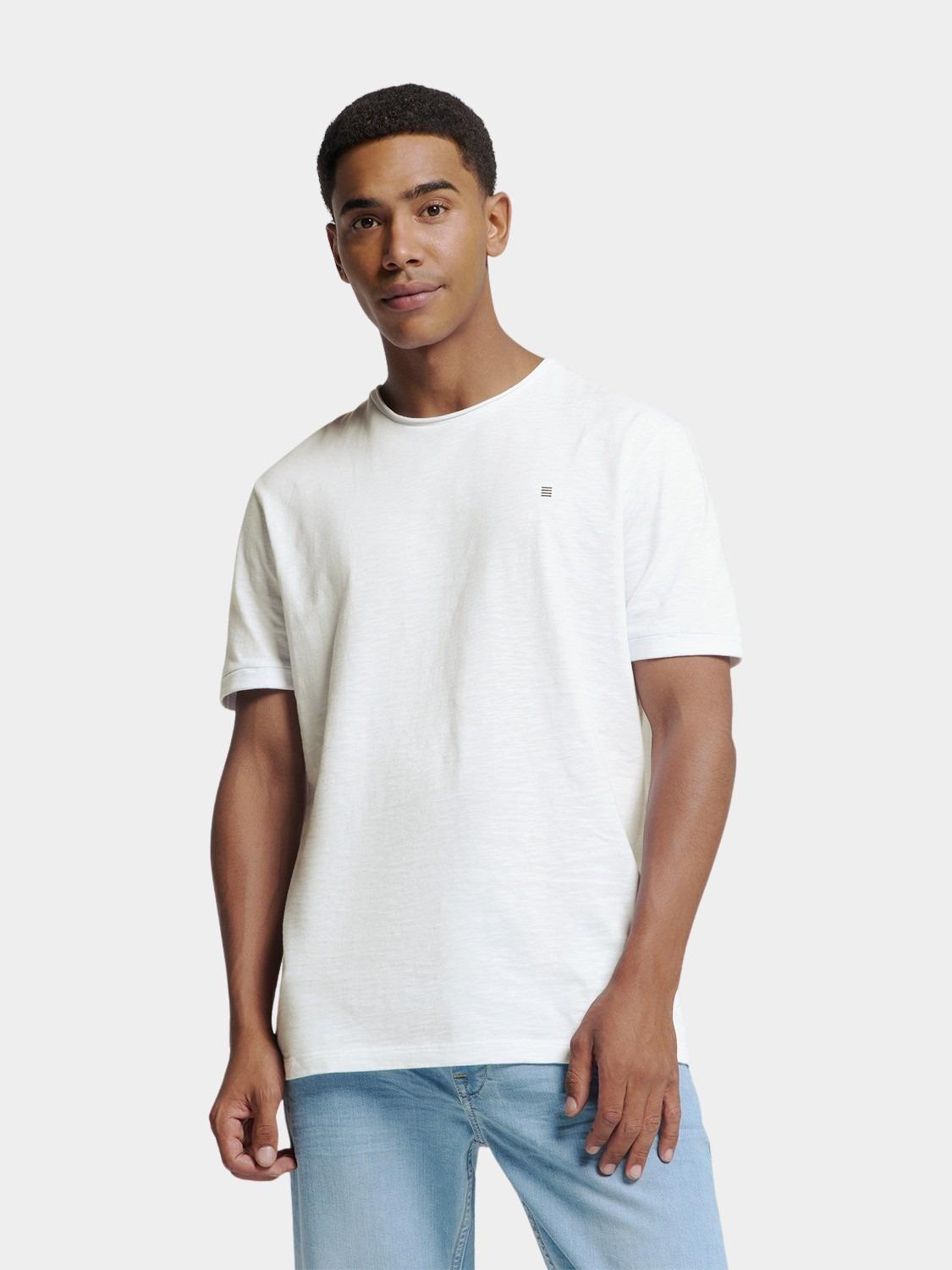 No Excess T-shirt korte mouw Wit T-Shirt Crewneck Slub N3602/010