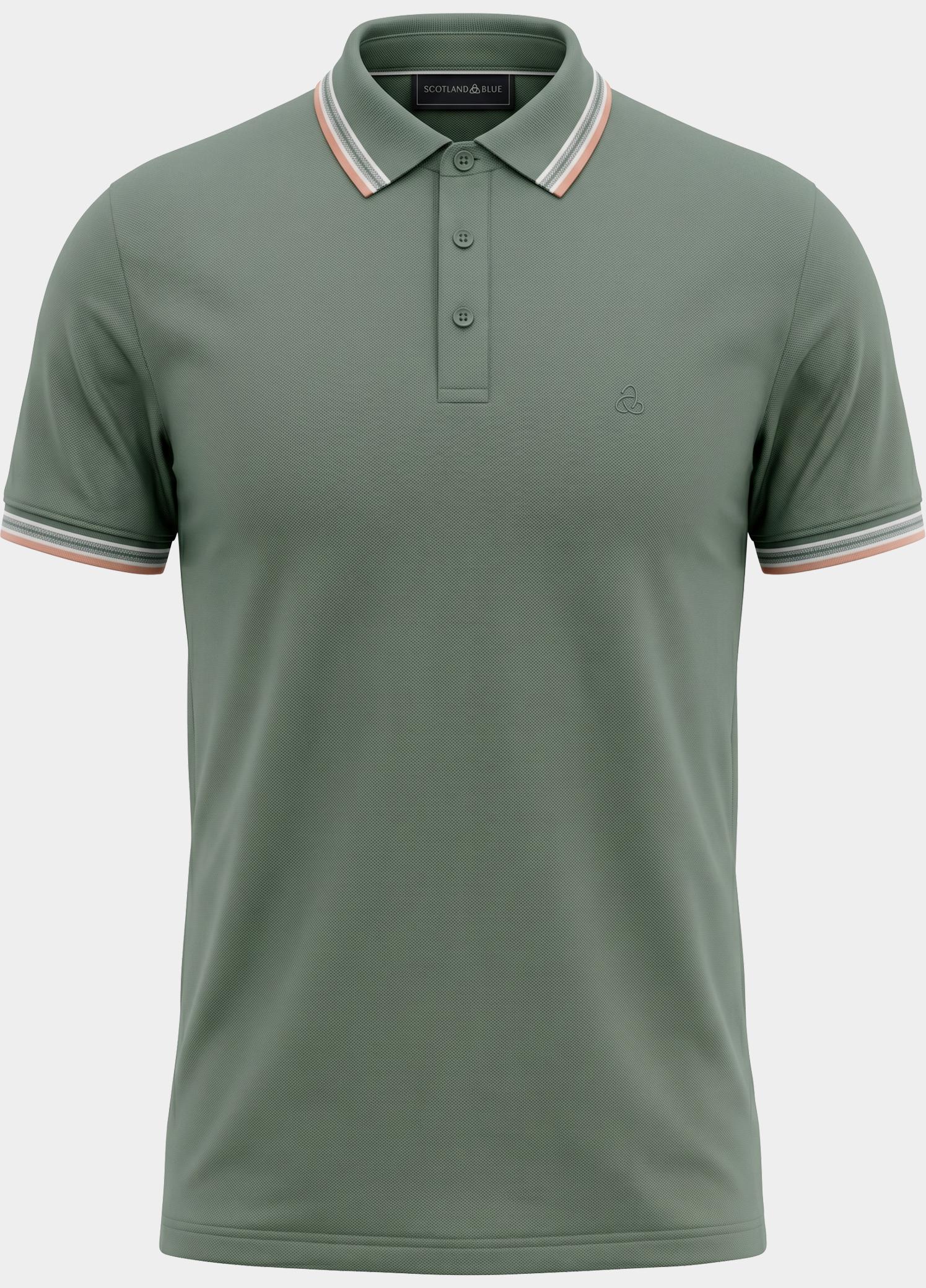 Scotland Blue Polo heren Groen Brick Polo Plain Contrast Col SPE25108BR06SB/361 sea green