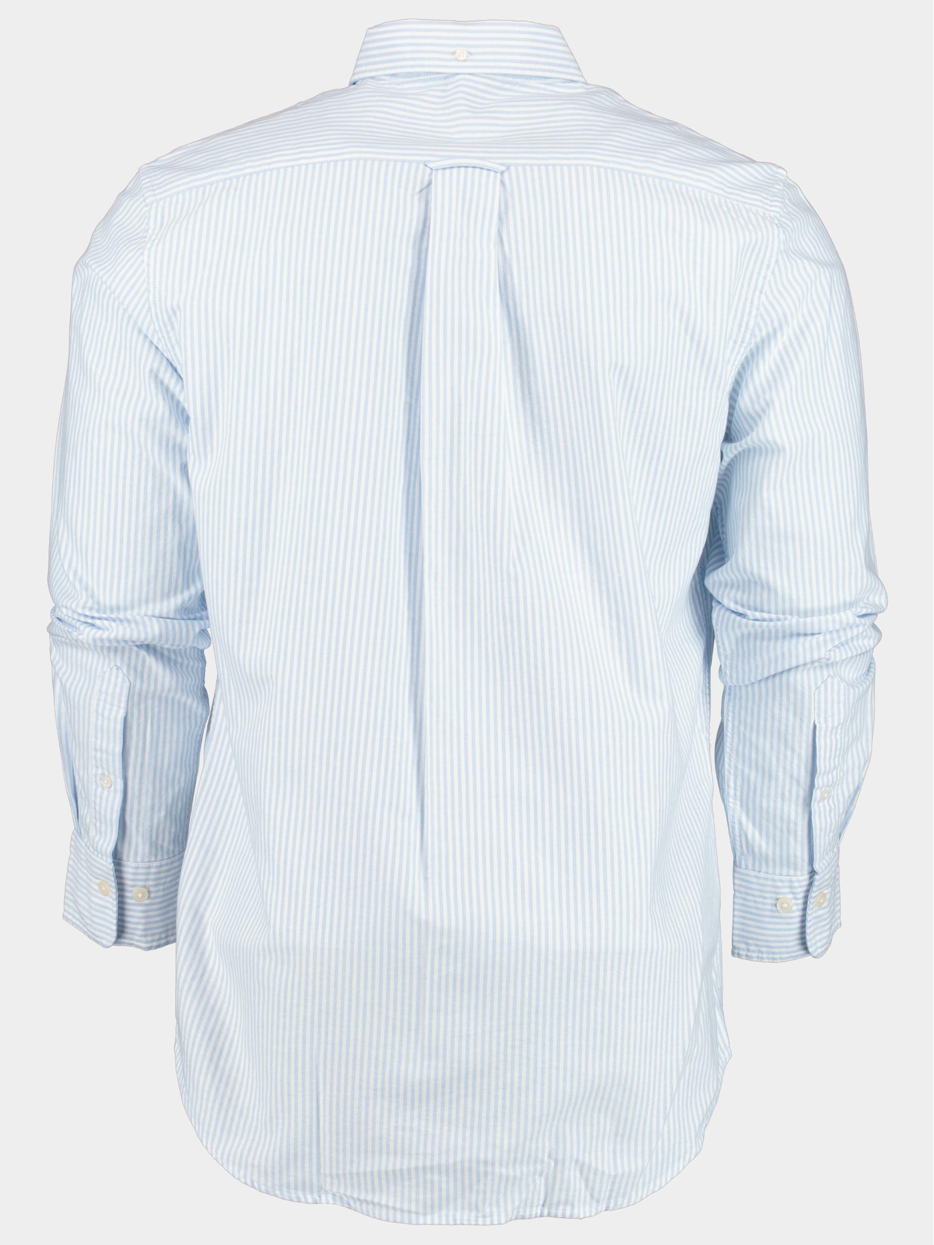 Gant Casual hemd lange mouw Blauw reg oxford banker stripe shirt 3000230/455