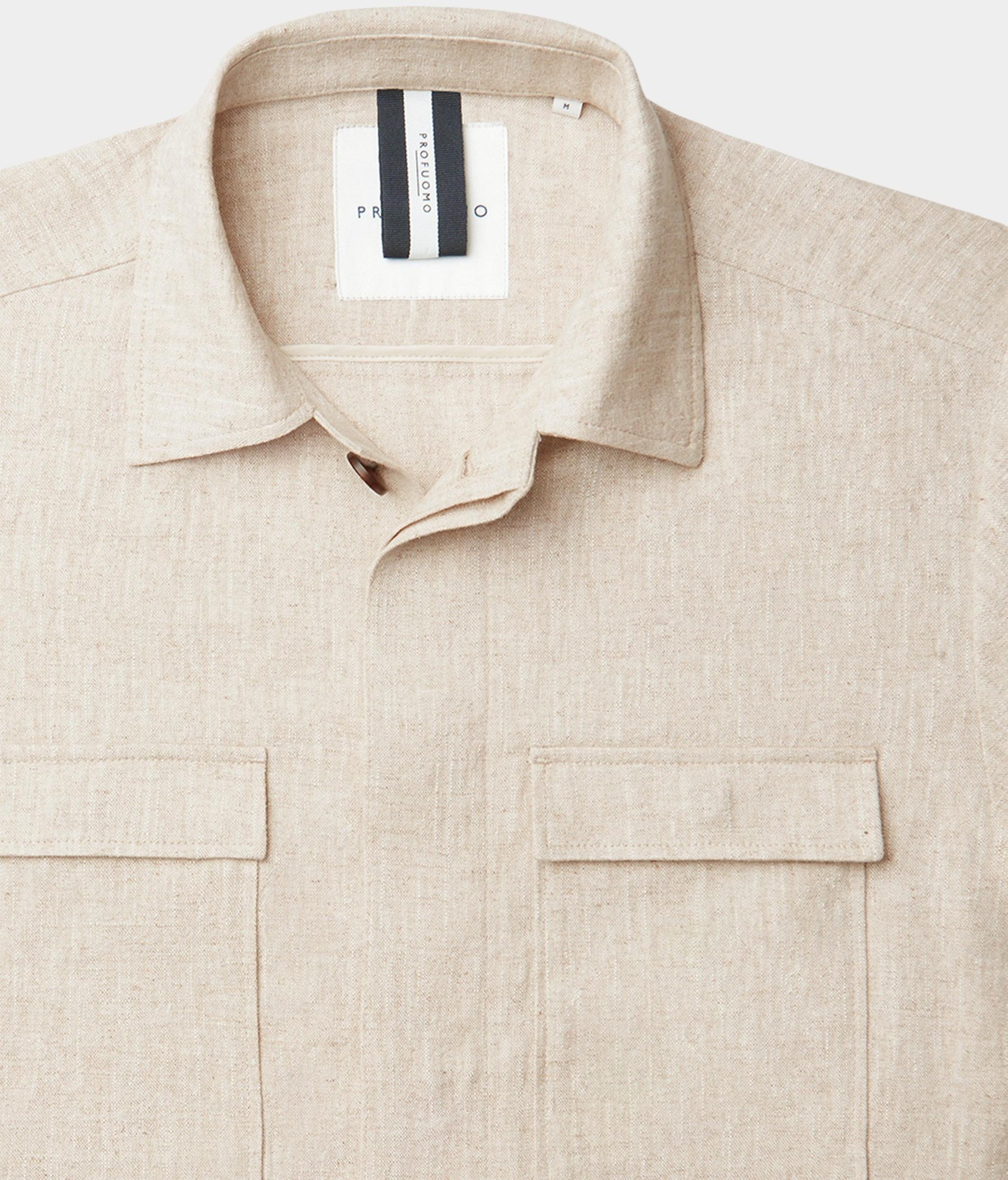 Profuomo Casual hemd lange mouw Beige  PPWF10040A/F