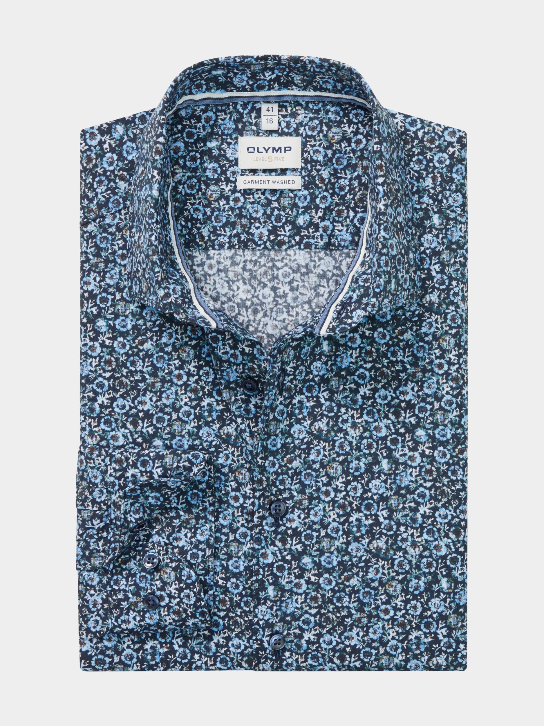 Olymp Business hemd lange mouw Blauw Level Five 215484/18