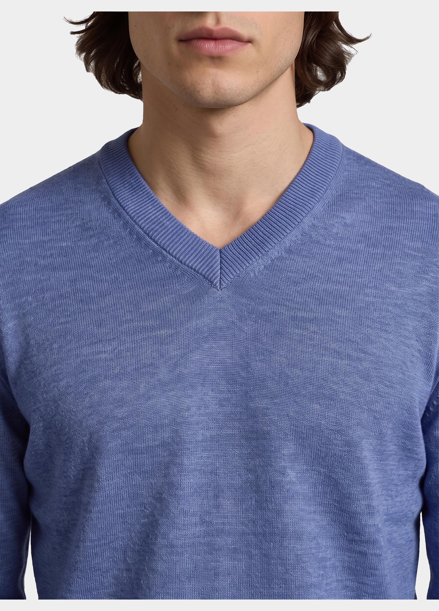 Bos Pullover heren Blauw V-hals 263/8159 - Indigo