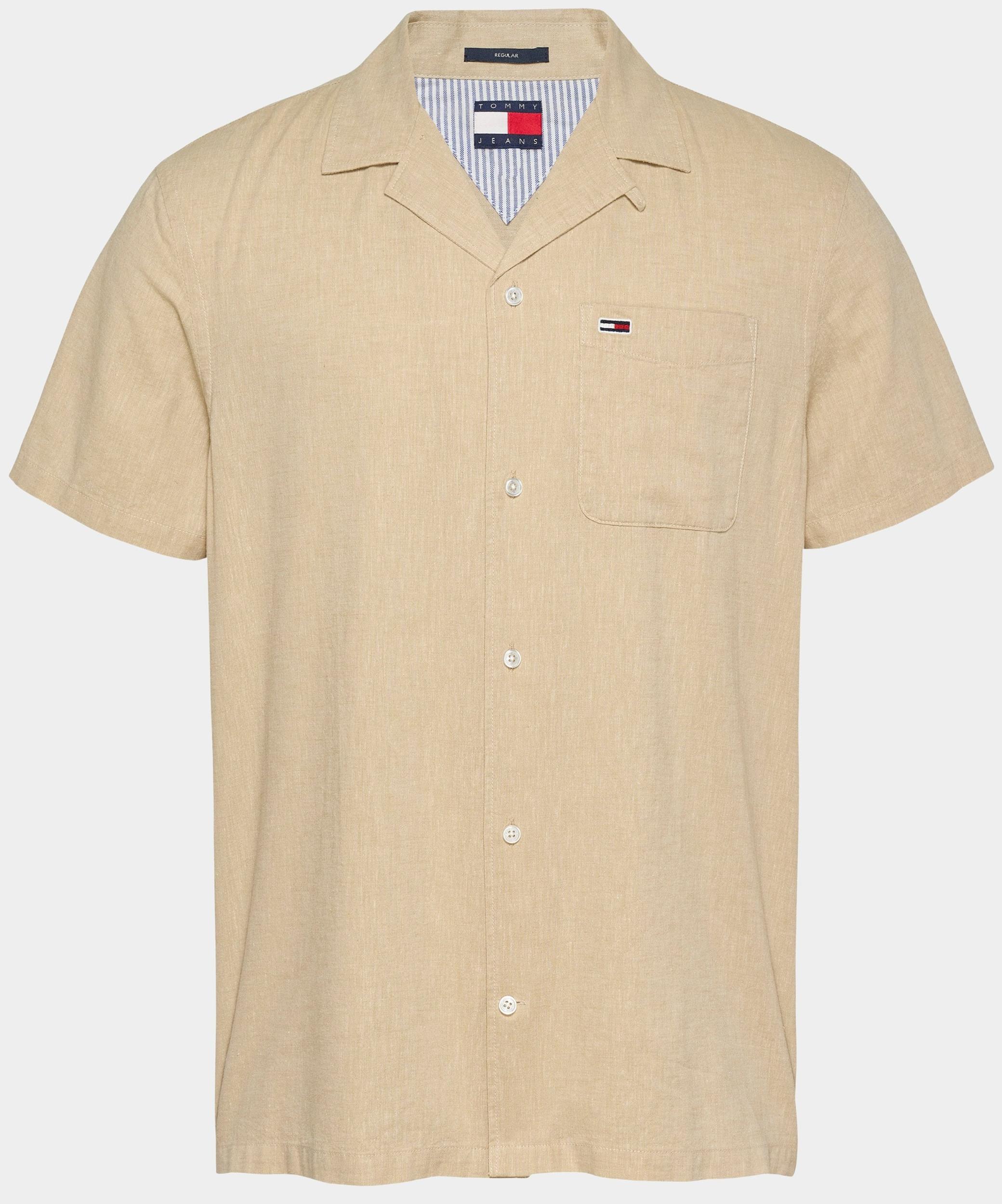 Tommy Jeans Casual hemd korte mouw Beige TJM LINEN BLEND CAMP SS EXT DM0DM20895/ACG