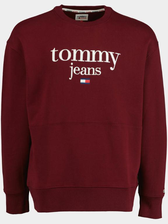 Tommy Jeans Sweater Rood TJM reg modern corp logo crew DM0DM15029/VLP