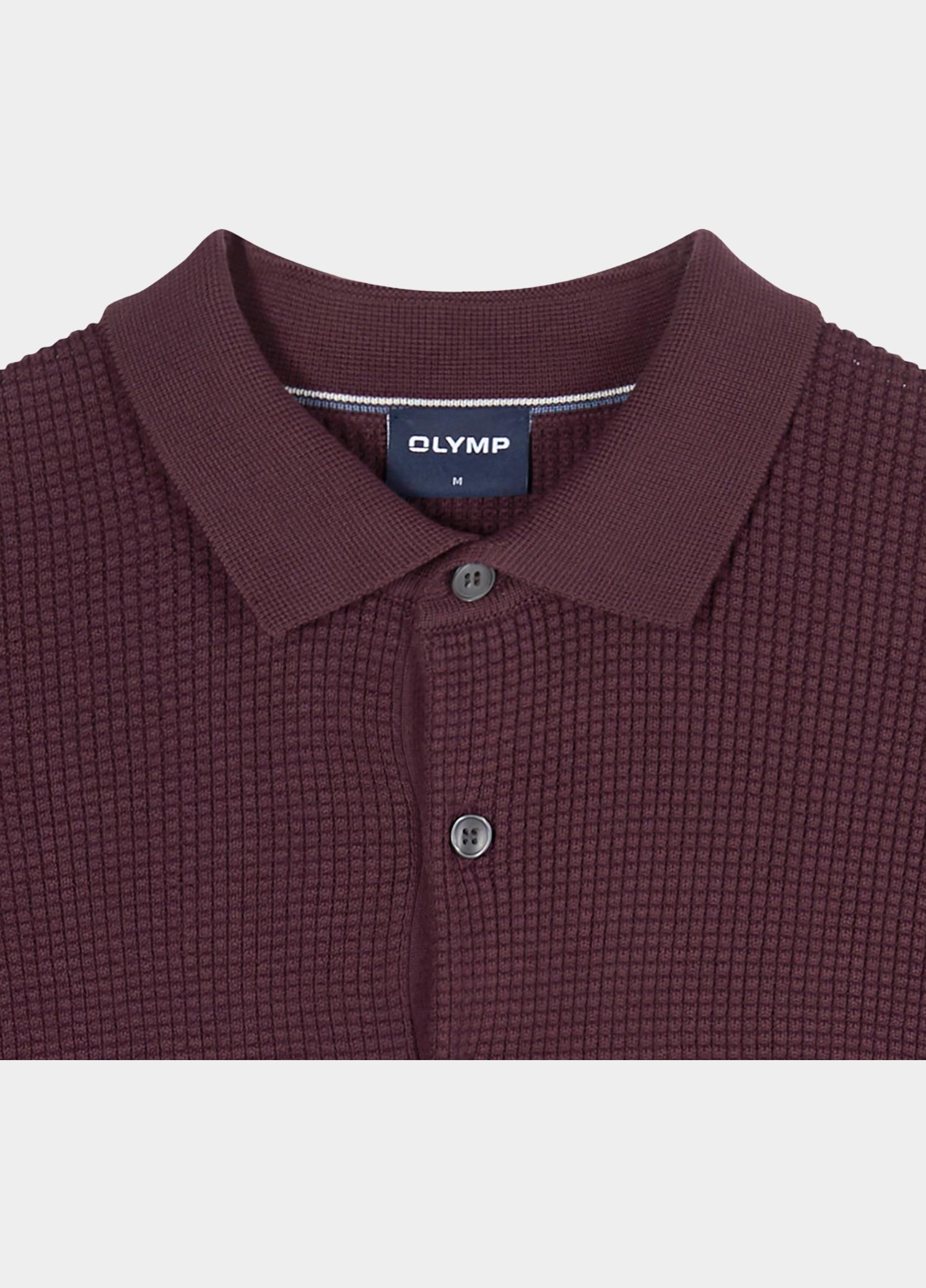 Olymp Polo lange mouwen heren Rood Langarm Polo Strick 536184/37