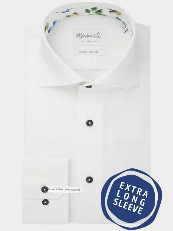 Michaelis Overhemd extra lange mouw Wit  PMSH400025/2